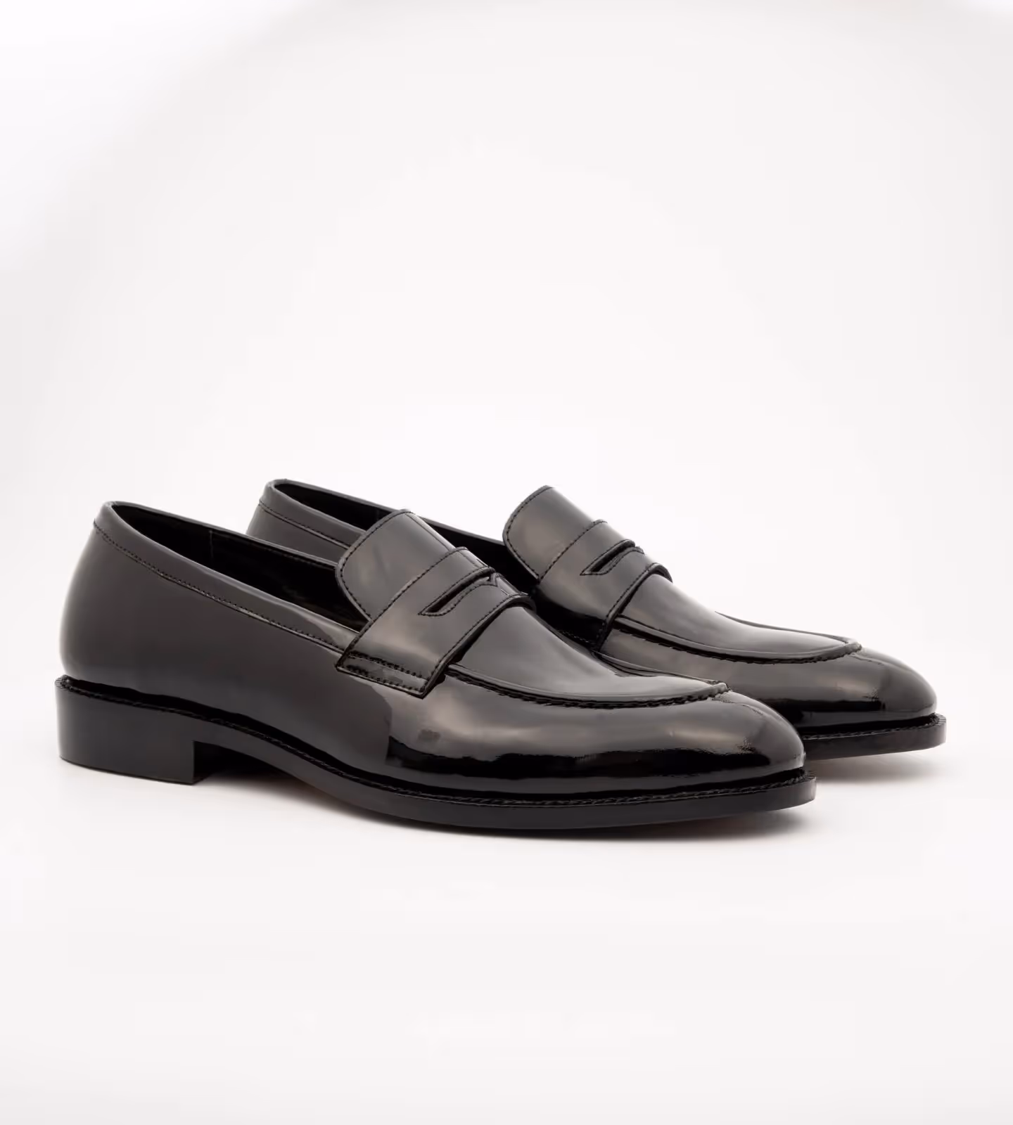 Hand Welted Classic Black Patent Penny Loafers image 2