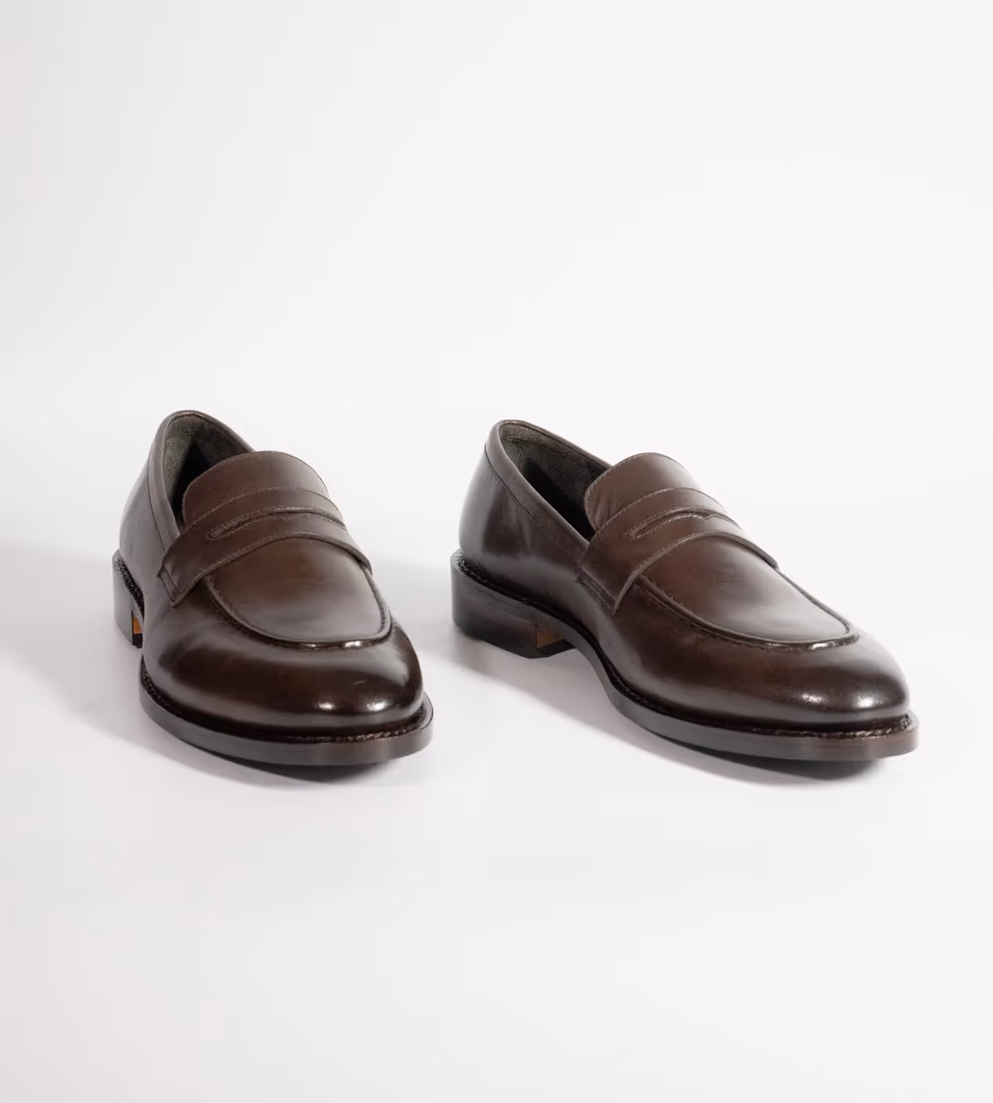 Hand Welted Classic Brown Penny Loafers image 1