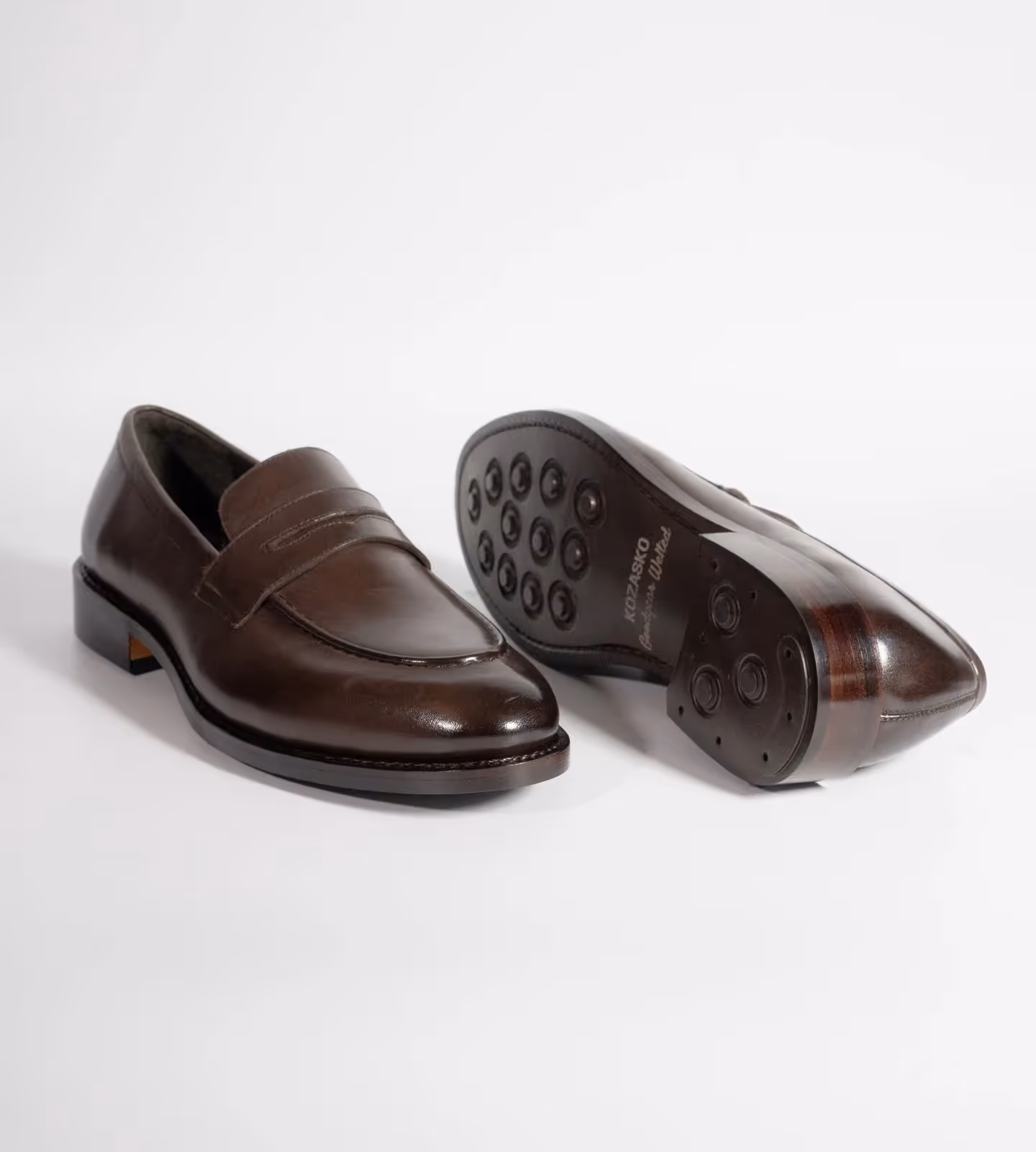 Hand Welted Classic Brown Penny Loafers image 3