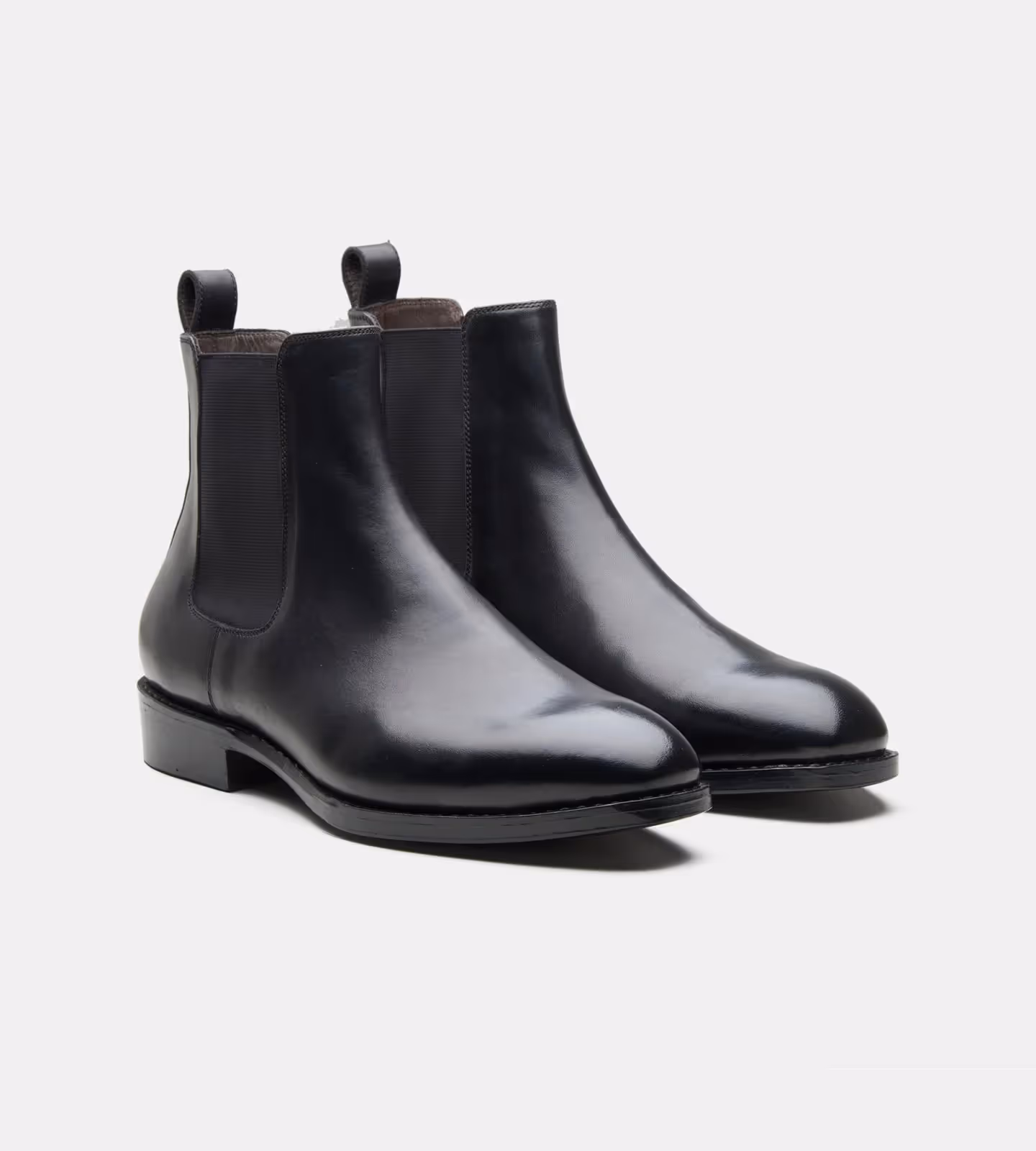 Hand Welted Classic Chisel Toe Black Chelsea Boots image 1