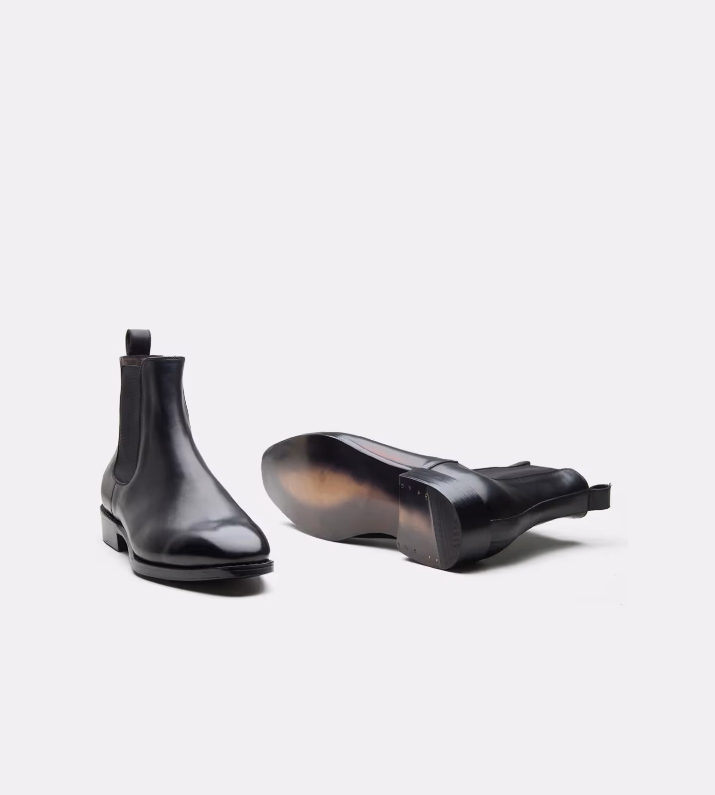 Hand Welted Classic Chisel Toe Black Chelsea Boots image 3