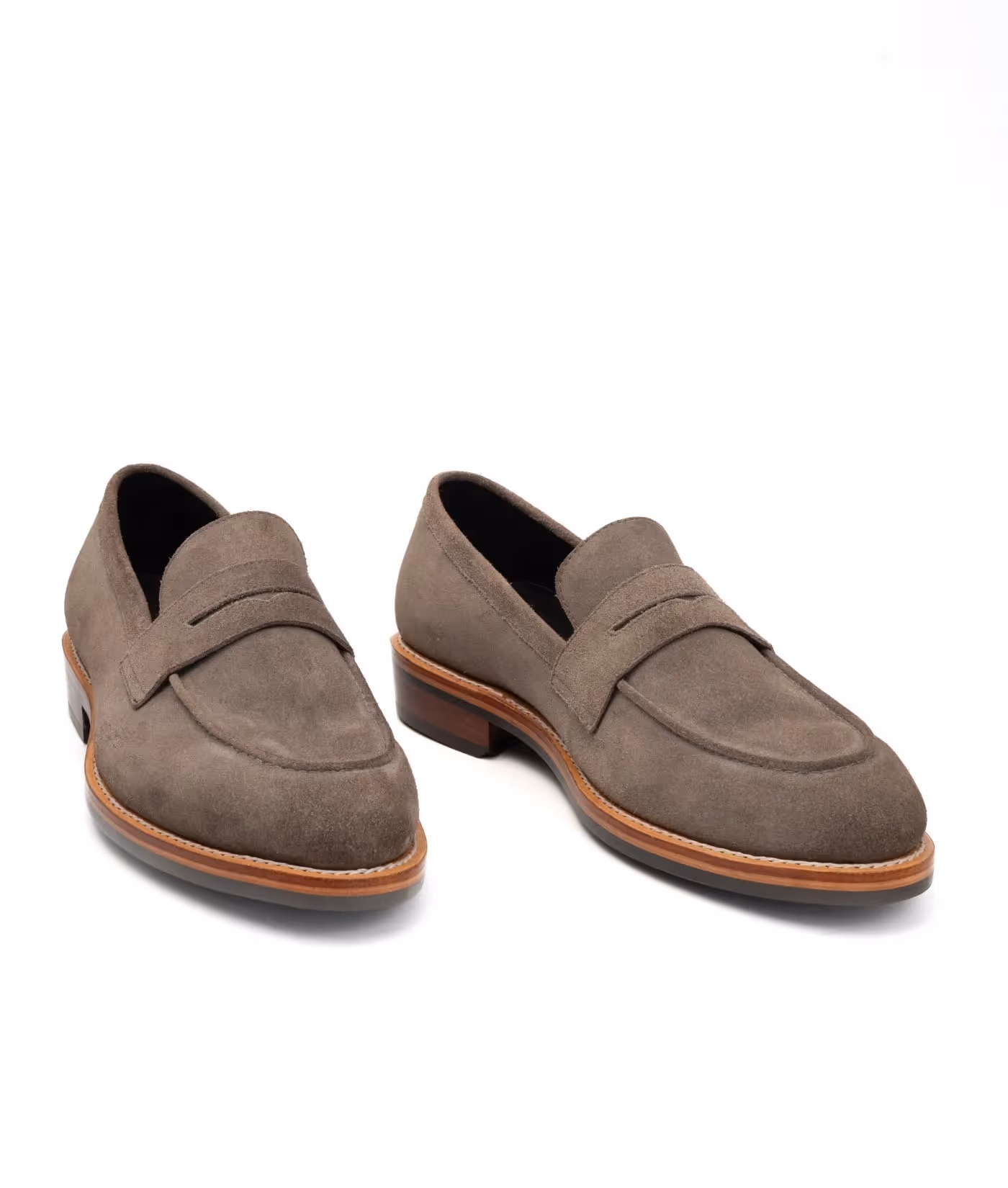 Hand Welted Classic Grey Suede Penny Loafer image 1