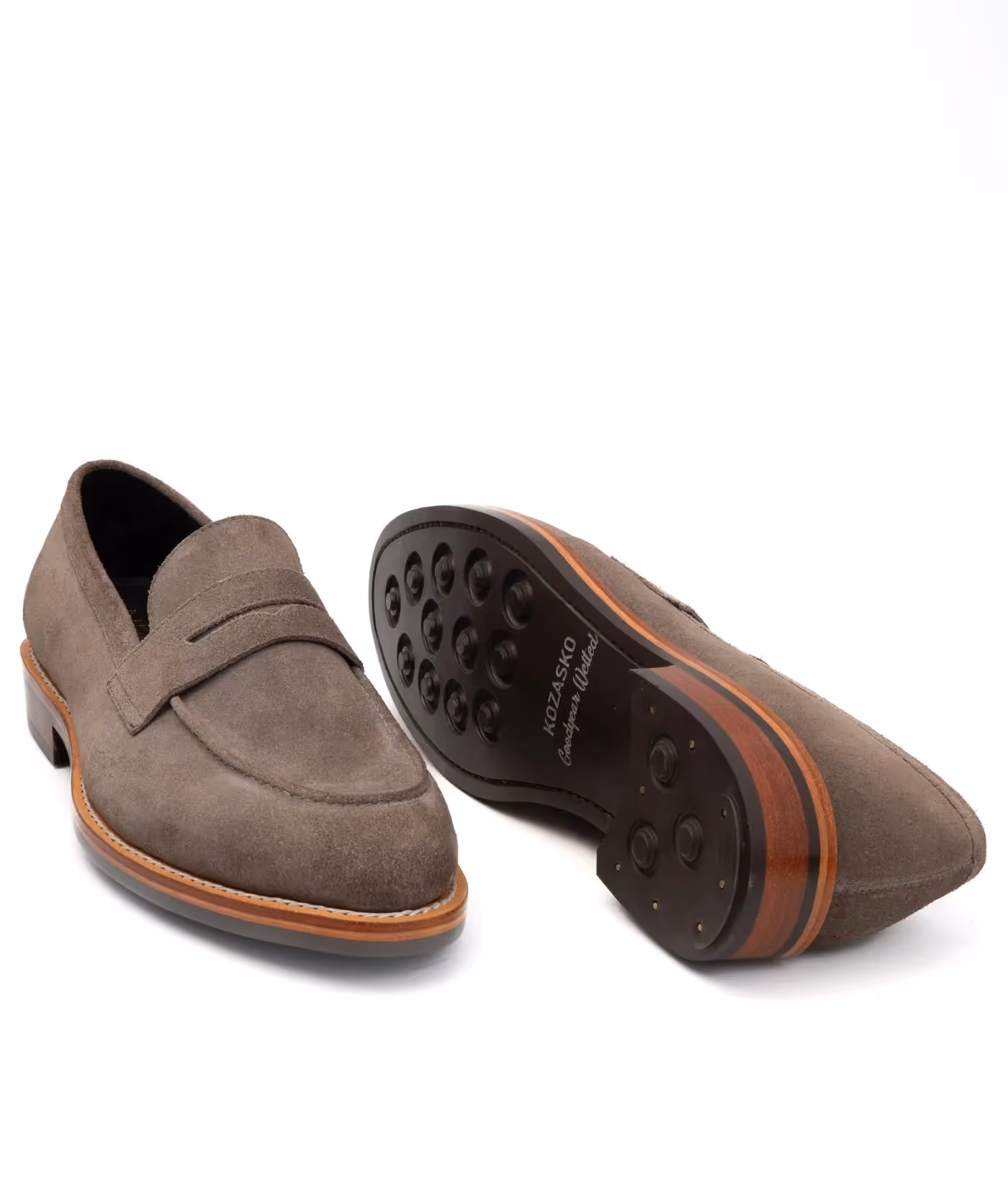 Hand Welted Classic Grey Suede Penny Loafer image 2