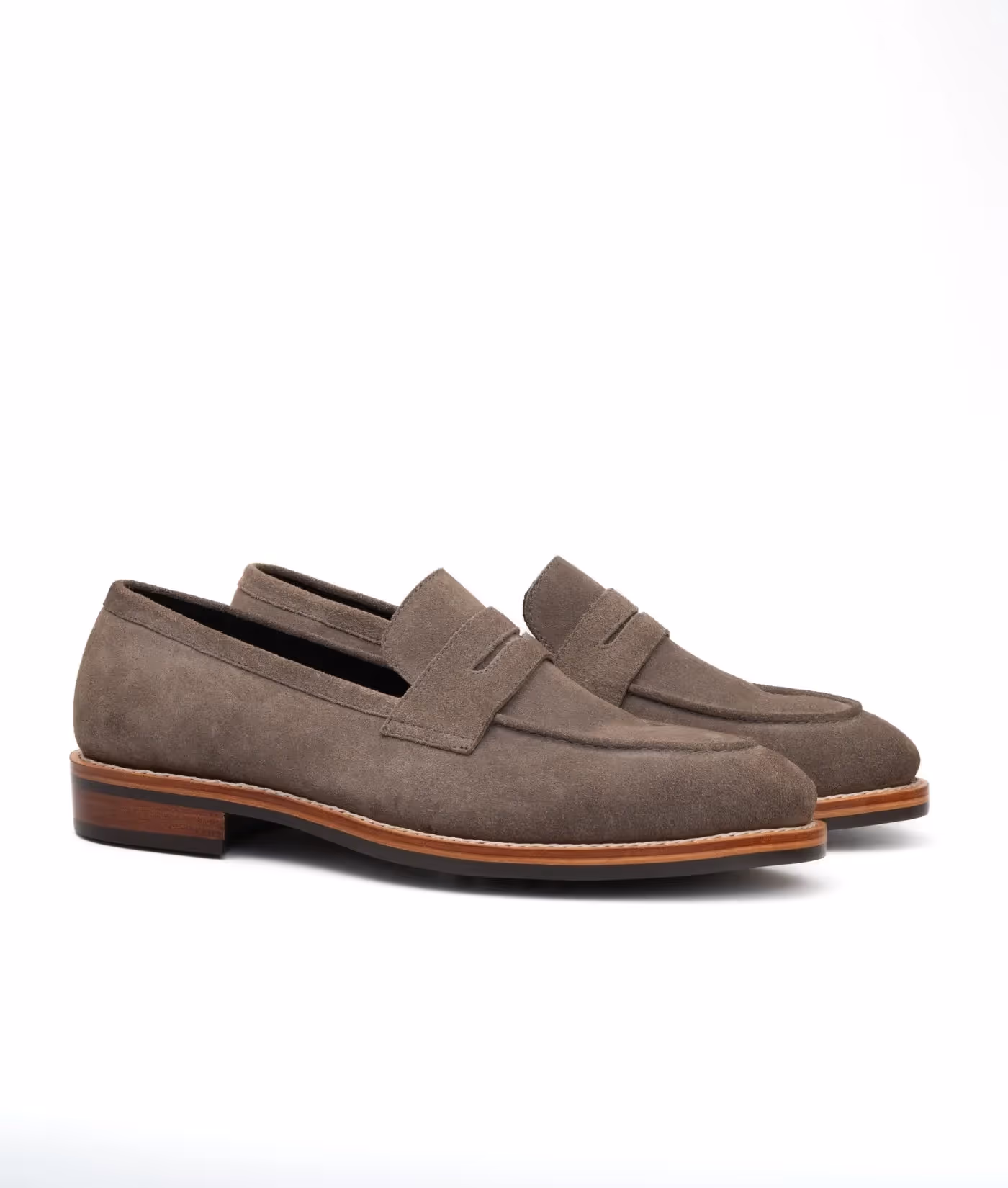Hand Welted Classic Grey Suede Penny Loafer image 3