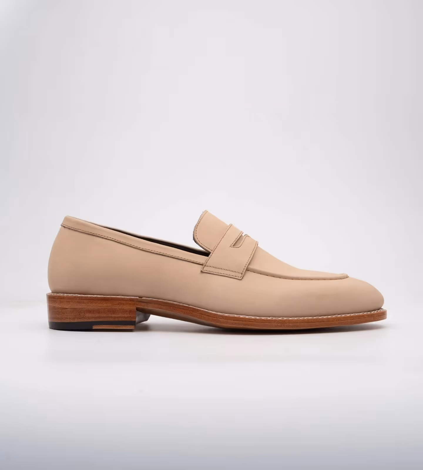 Hand Welted Classic Off-White Penny Loafers image 5