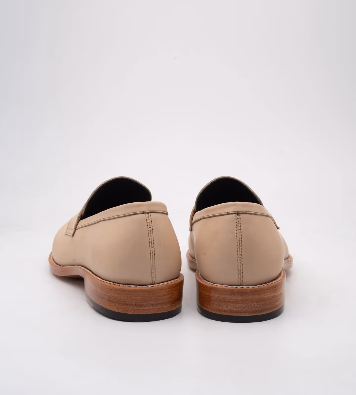 Hand Welted Classic Off-White Penny Loafers image 6