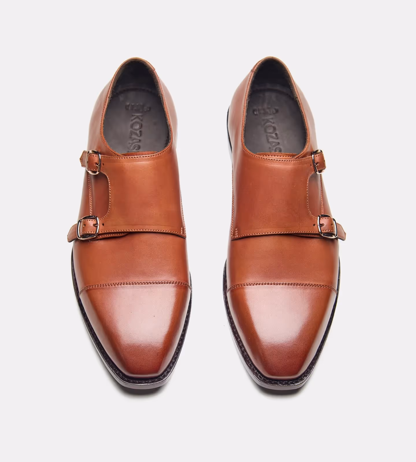Hand Welted Cognac Double Strap Monk Shoe image 3