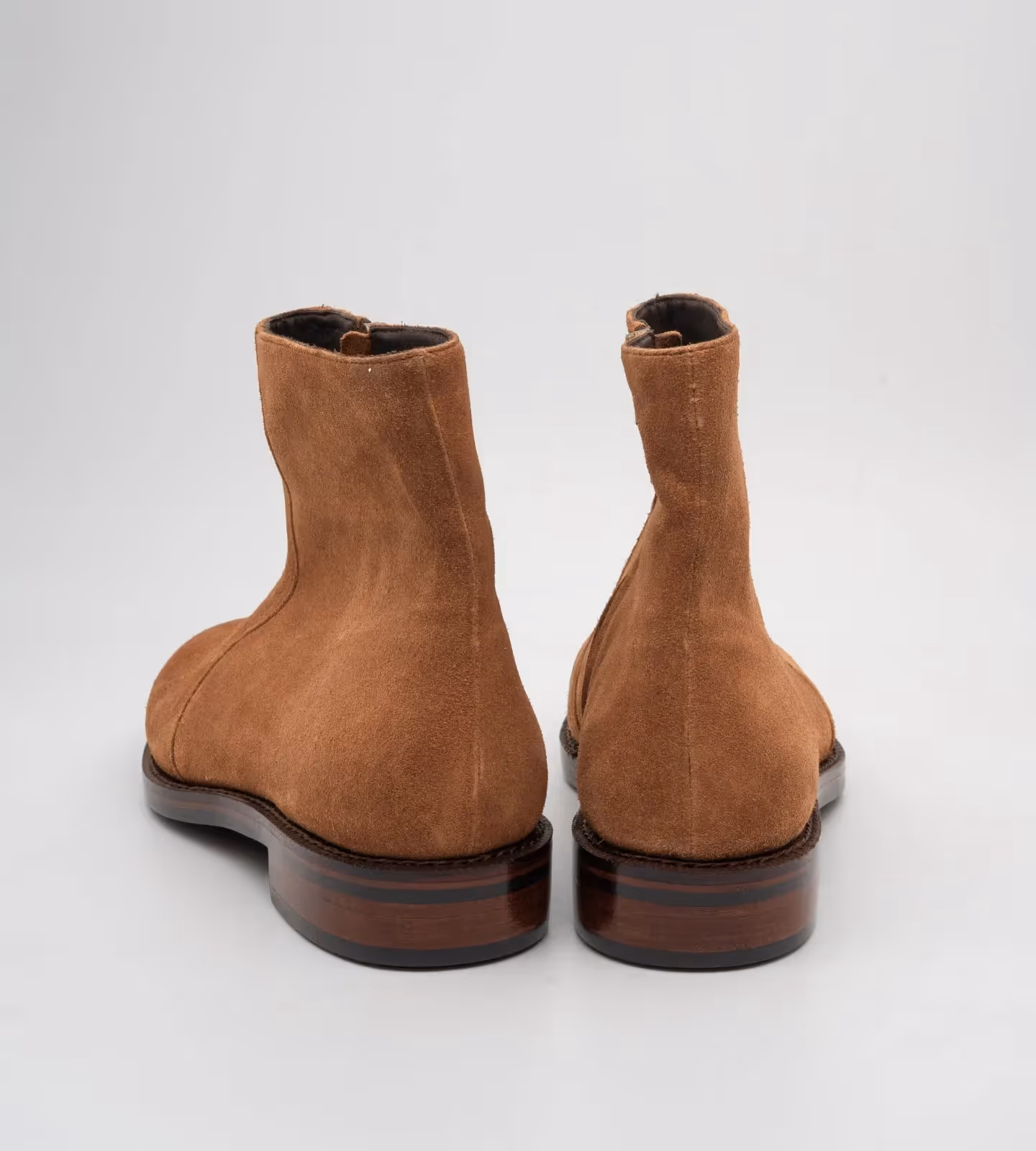 Hand-Welted Cognac Suede Zipper Chelsea Boot image 4