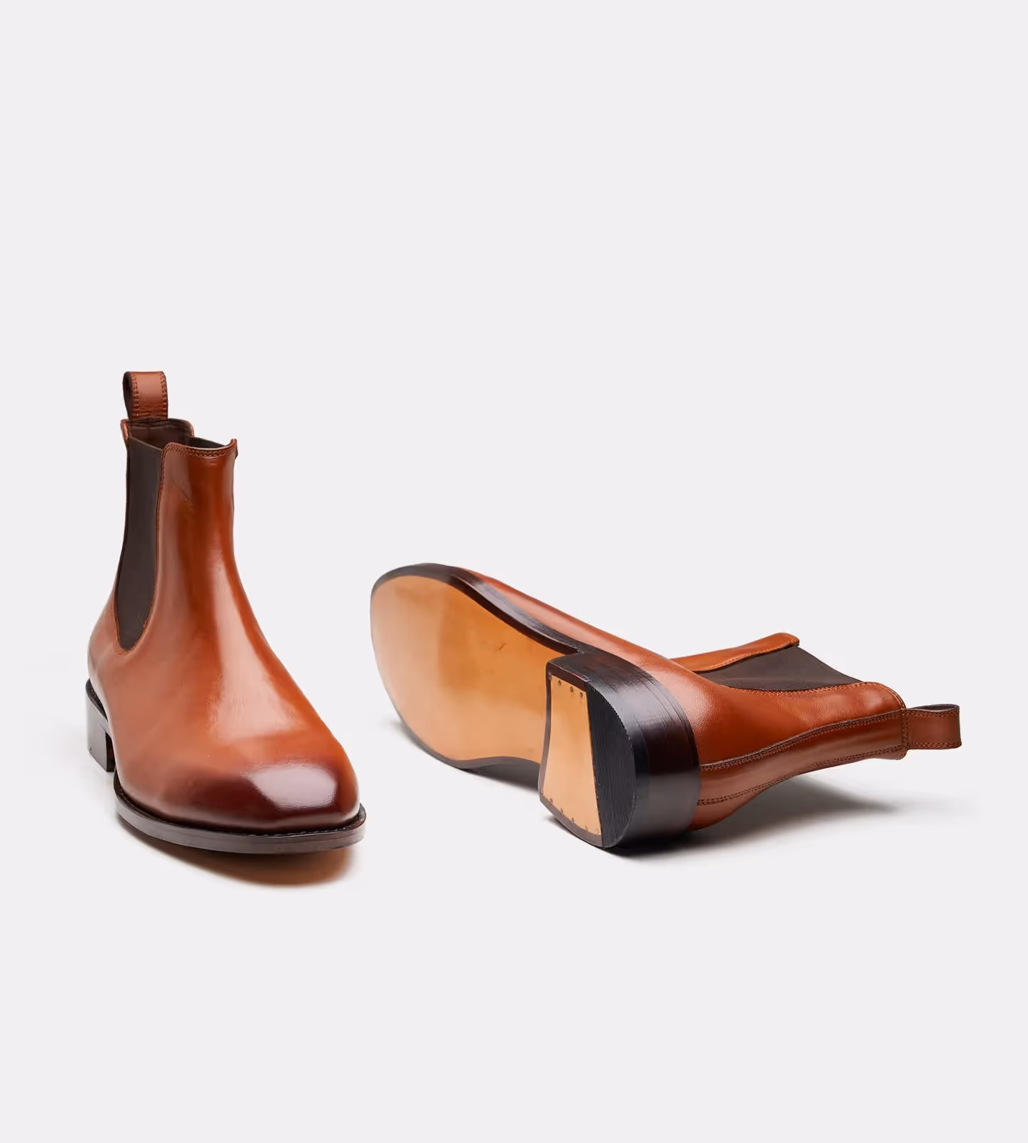 Hand Welted Cognac Wholecut Chelsea Boot image 1