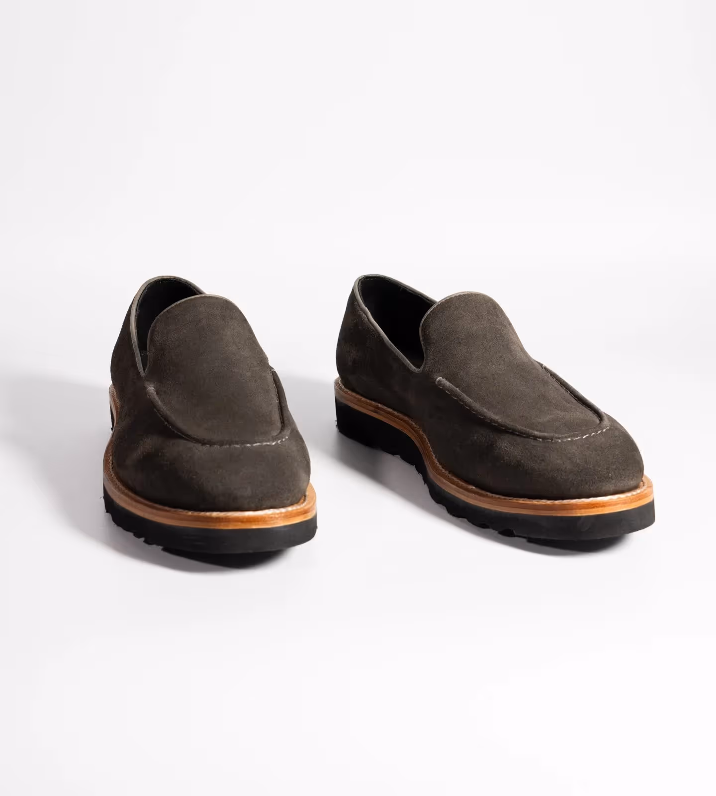 Hand Welted Comfort Grey Suede Loafers image 1