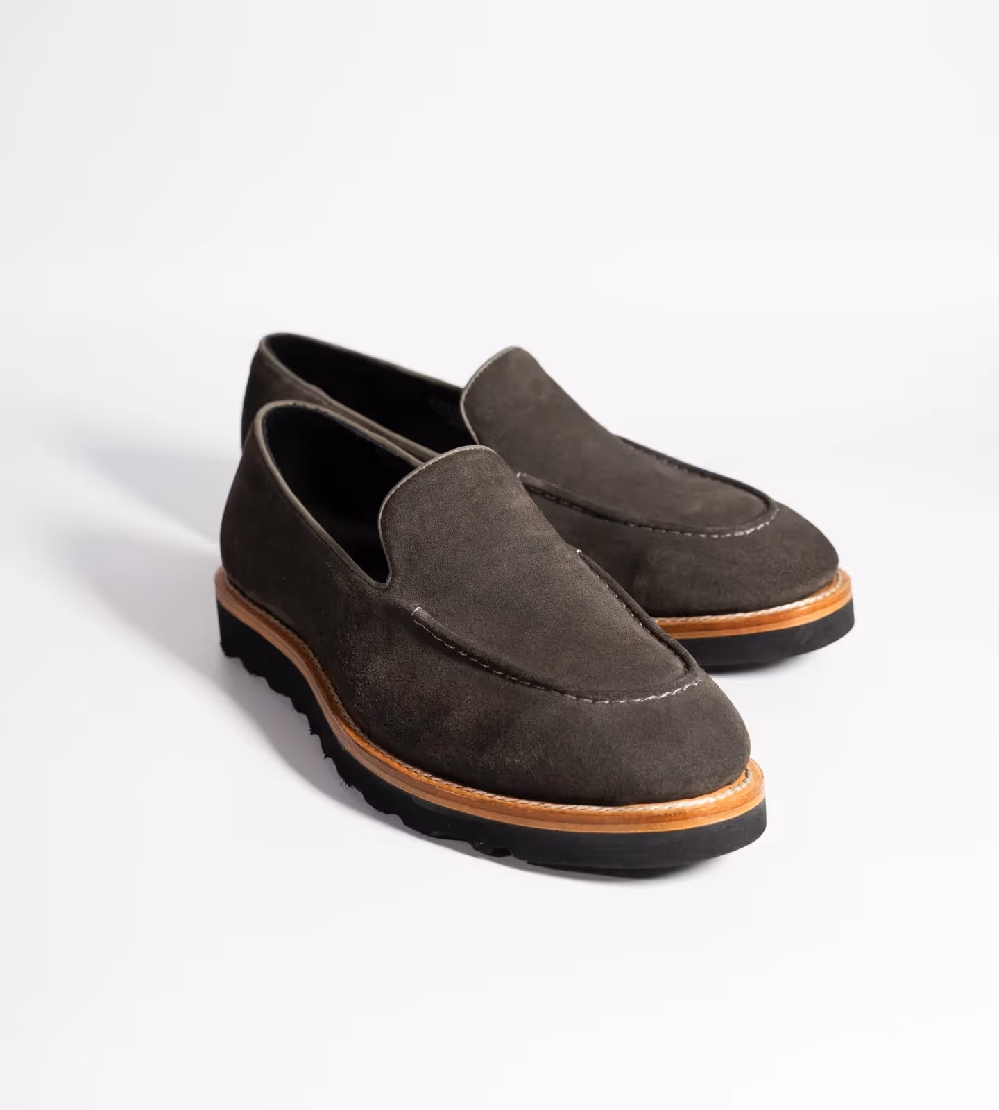 Hand Welted Comfort Grey Suede Loafers image 5