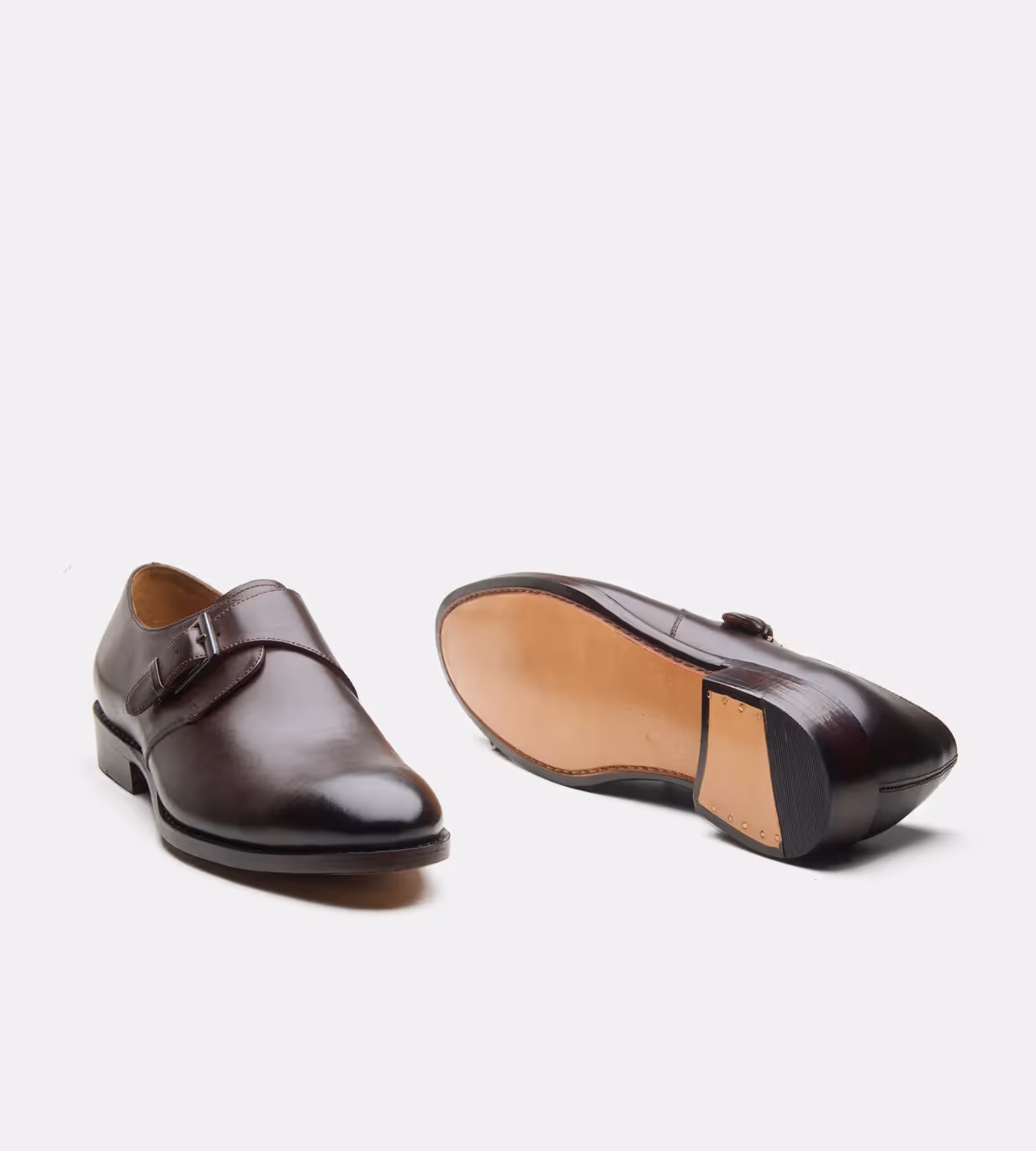 Hand Welted Dark Brown Single Strap Monks  image 2