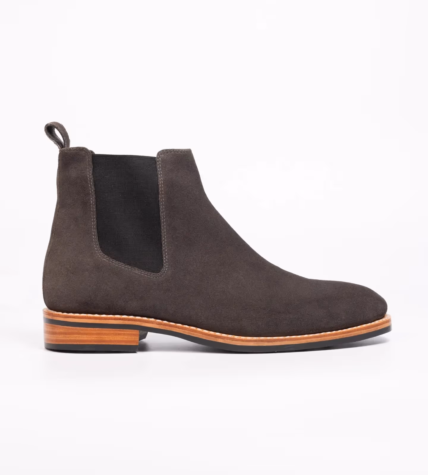 Hand Welted Dark Grey Suede Wholecut Chelsea Boot image 2