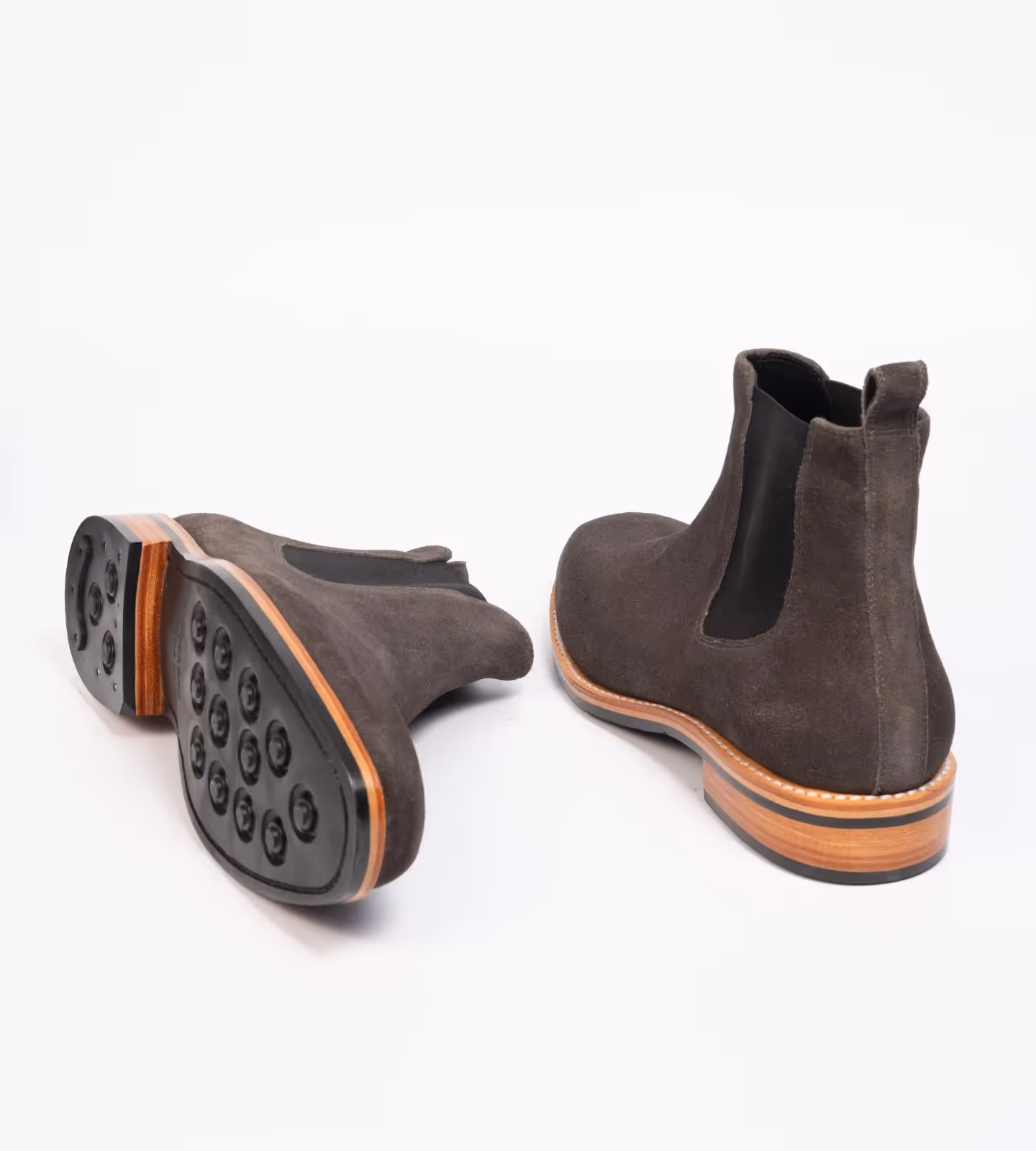 Hand Welted Dark Grey Suede Wholecut Chelsea Boot image 3