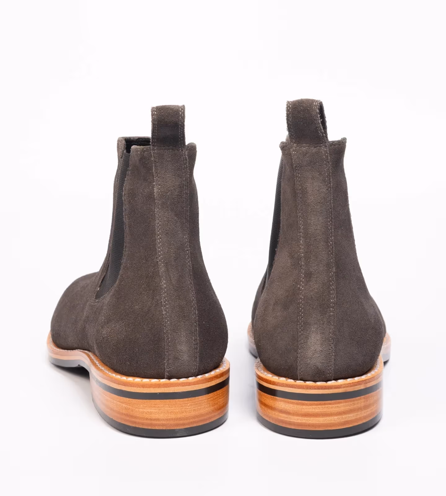 Hand Welted Dark Grey Suede Wholecut Chelsea Boot image 4