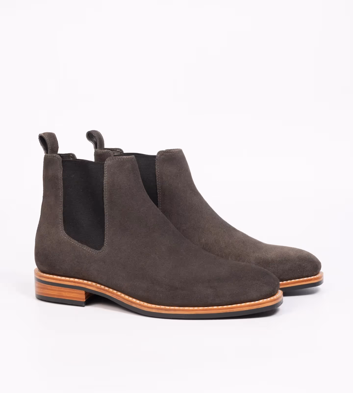 Hand Welted Dark Grey Suede Wholecut Chelsea Boot image 5