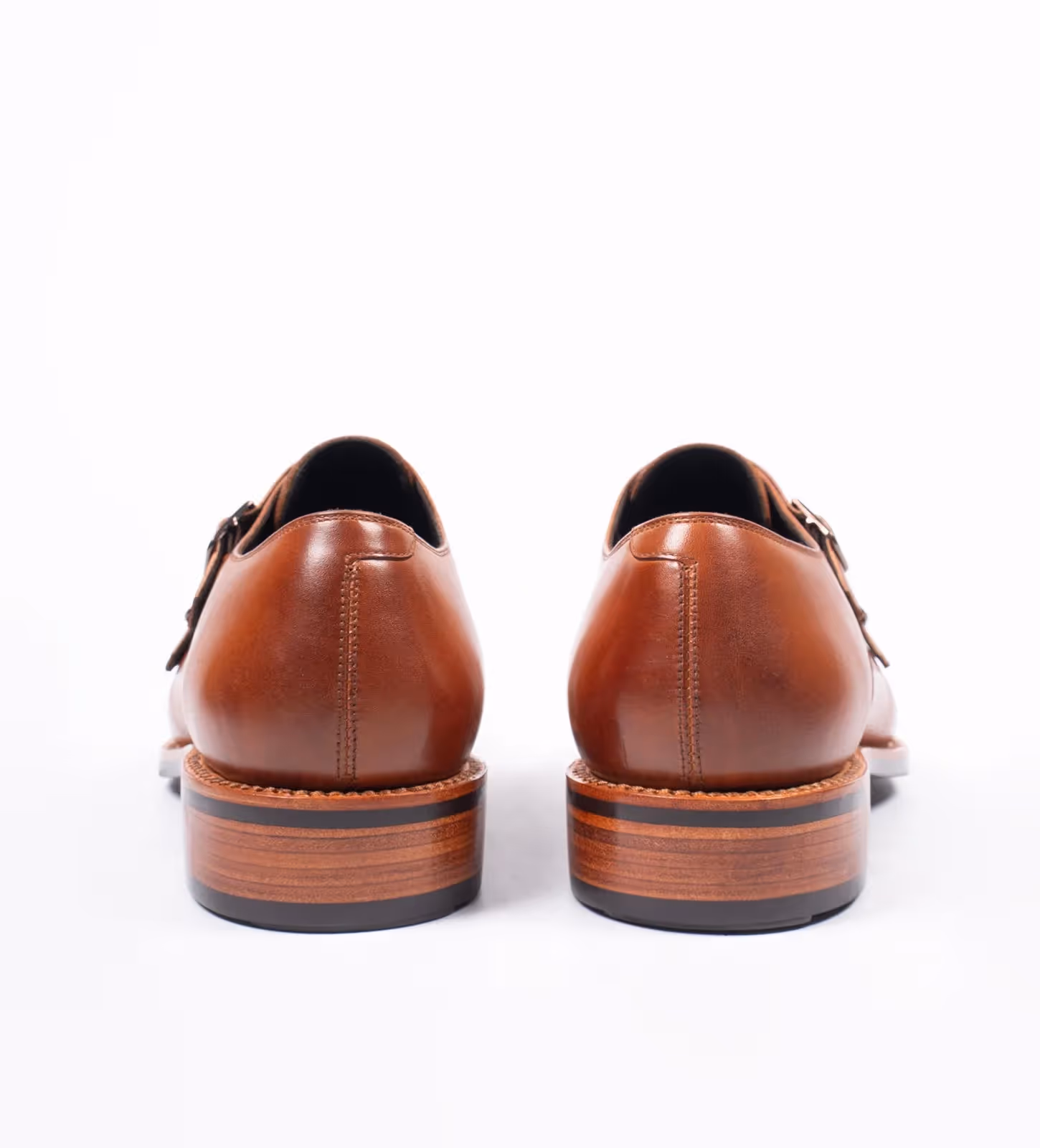 Hand Welted Double Strap Tan Monk Shoe image 3