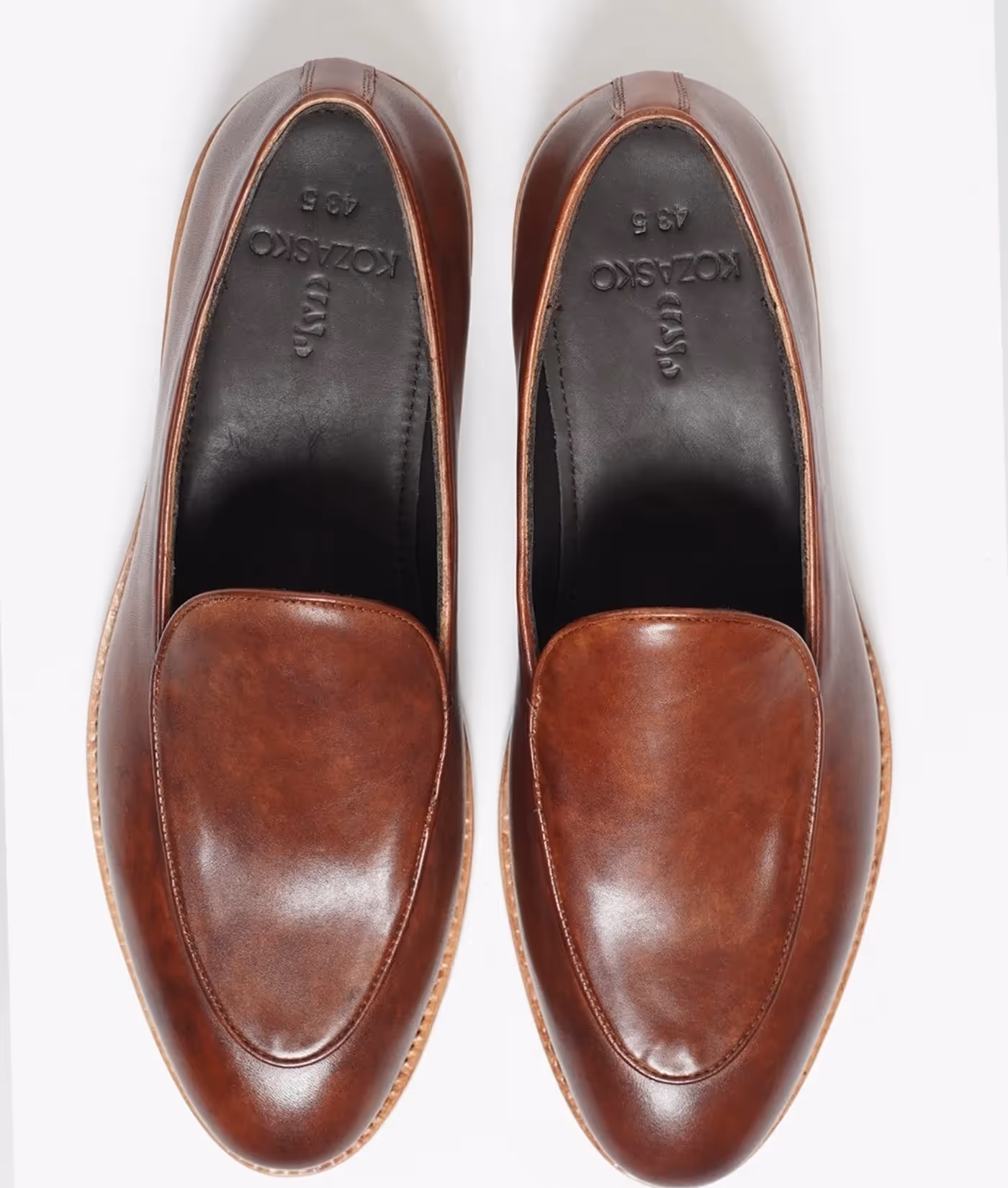 Hand Welted Dual Tone Cognac Belgian Loafer image 5