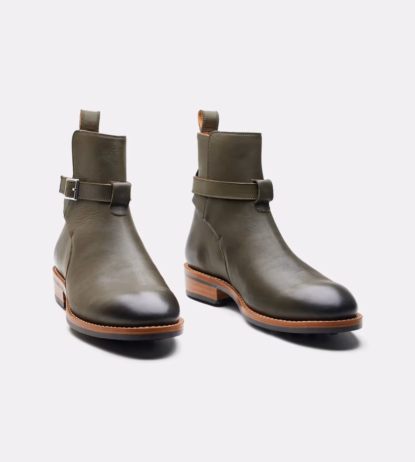 Hand Welted Full Grain Olive Jodhpur Boot image 1