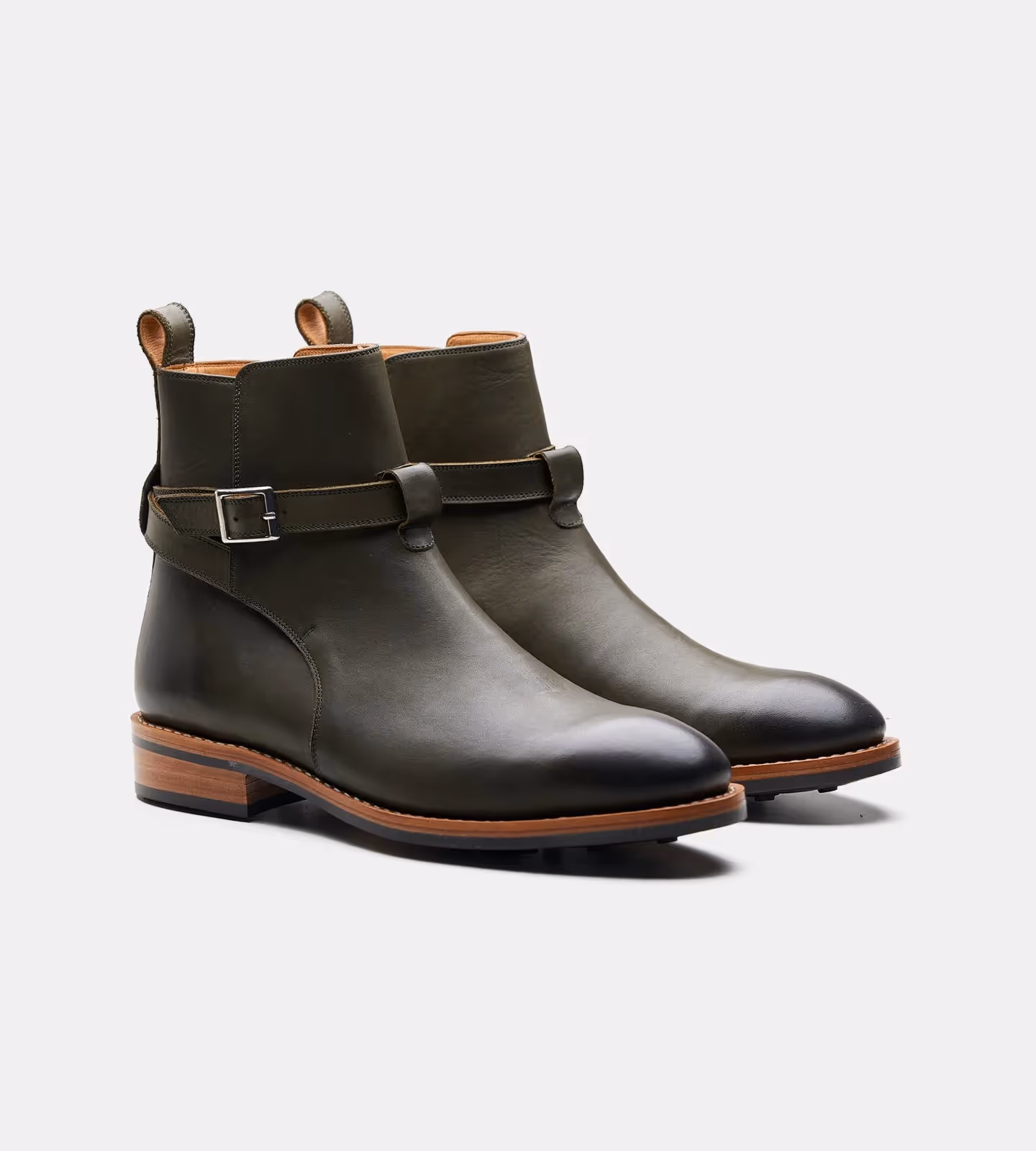 Hand Welted Full Grain Olive Jodhpur Boot image 2