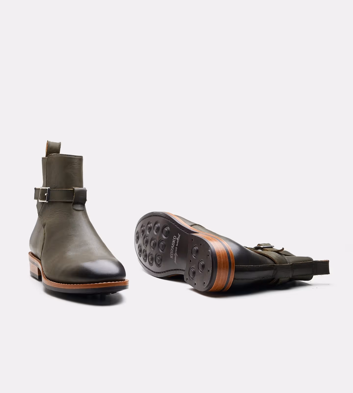 Hand Welted Full Grain Olive Jodhpur Boot image 3