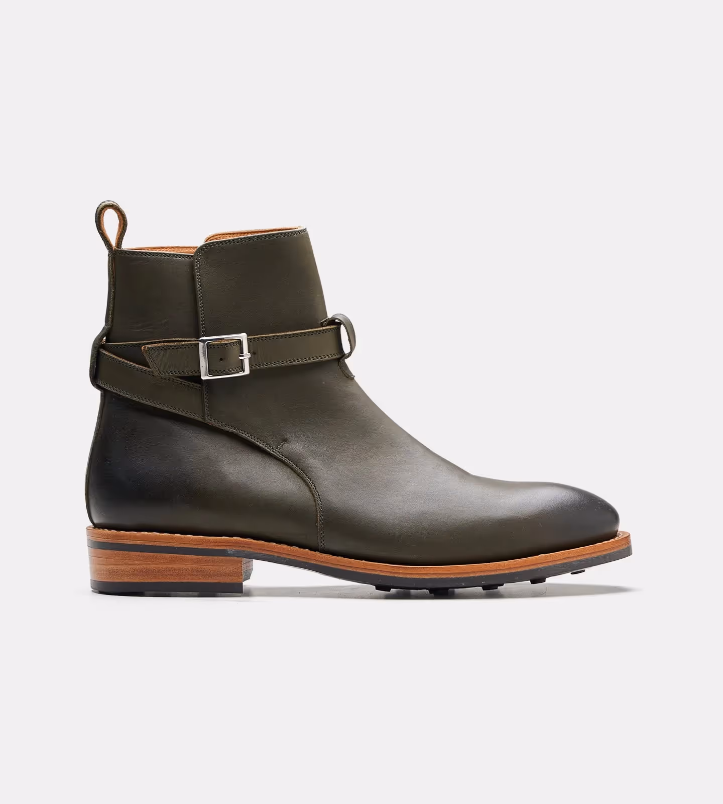 Hand Welted Full Grain Olive Jodhpur Boot image 4