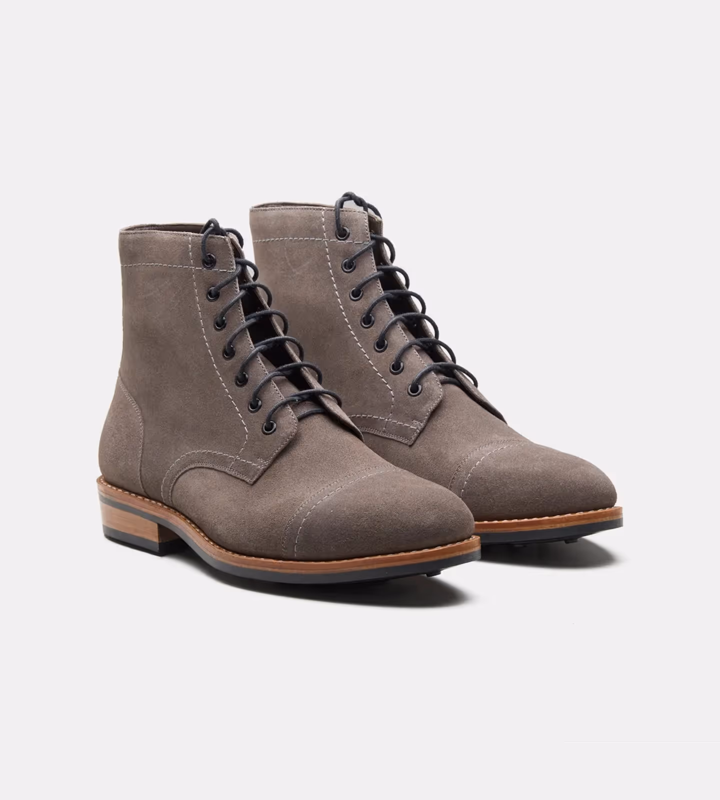 Hand Welted Grey Suede Captoe Boot image 1