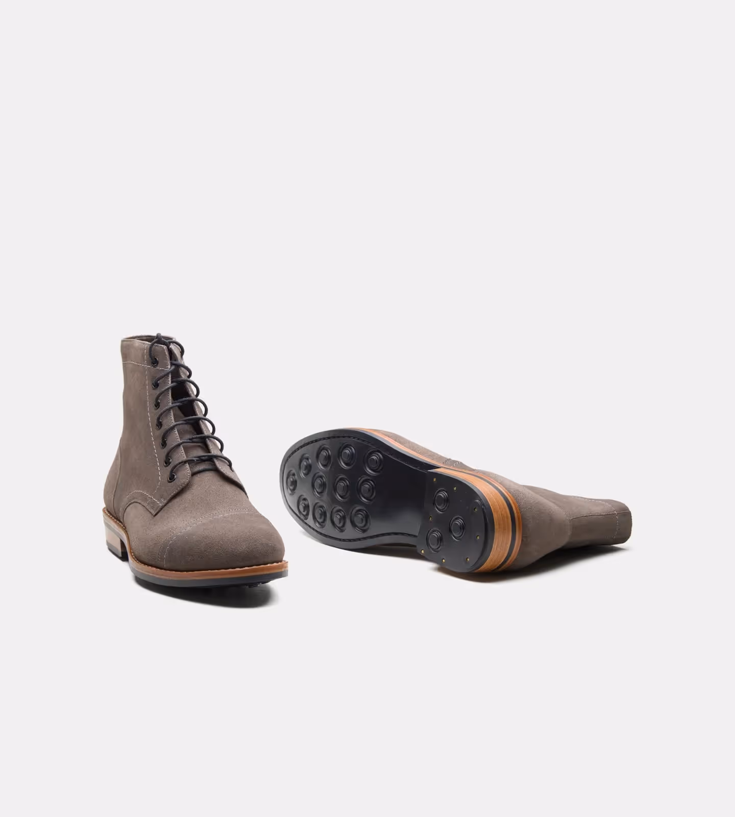 Hand Welted Grey Suede Captoe Boot  image 2