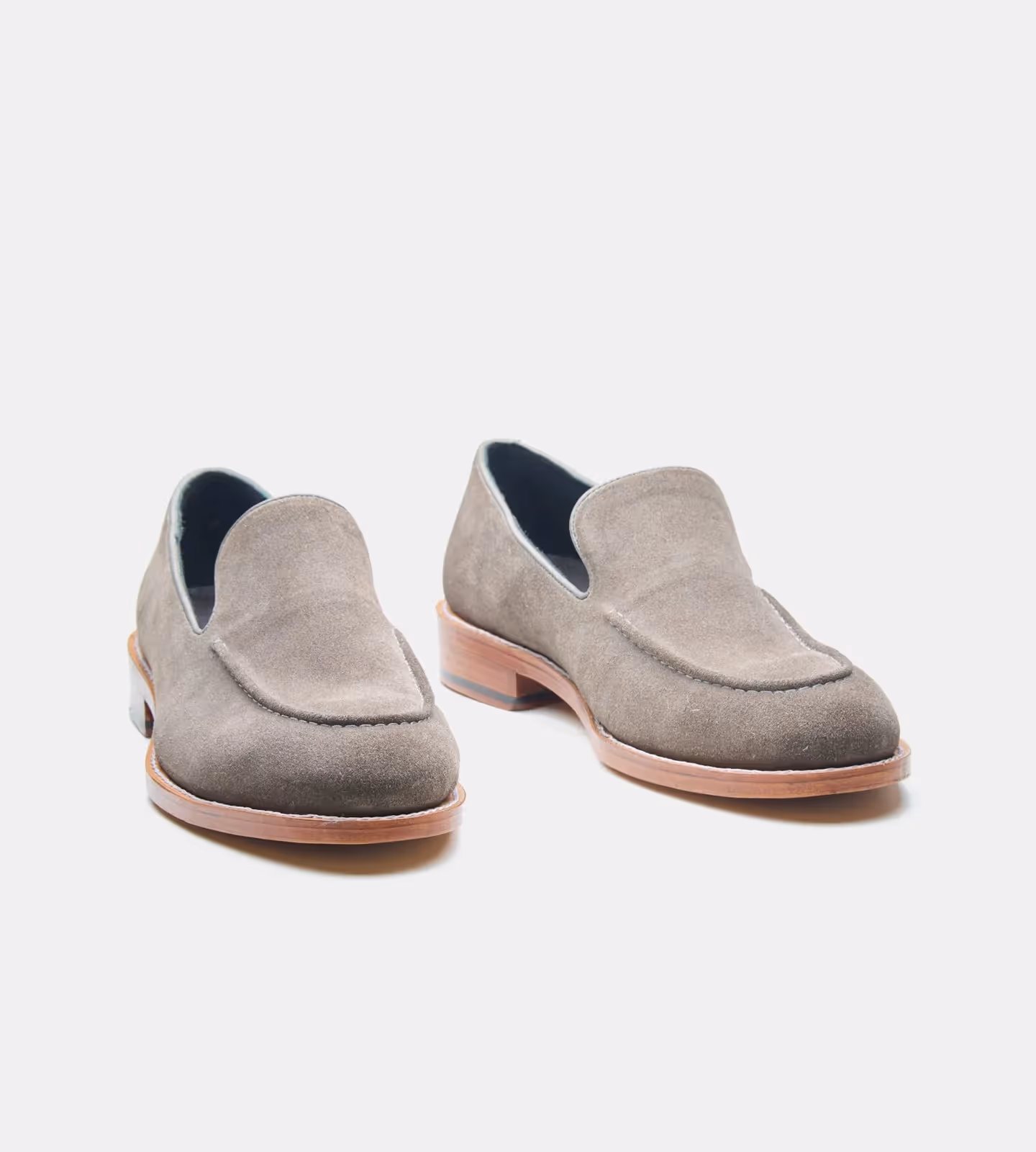 Hand Welted Grey Suede Slip Ons image 1