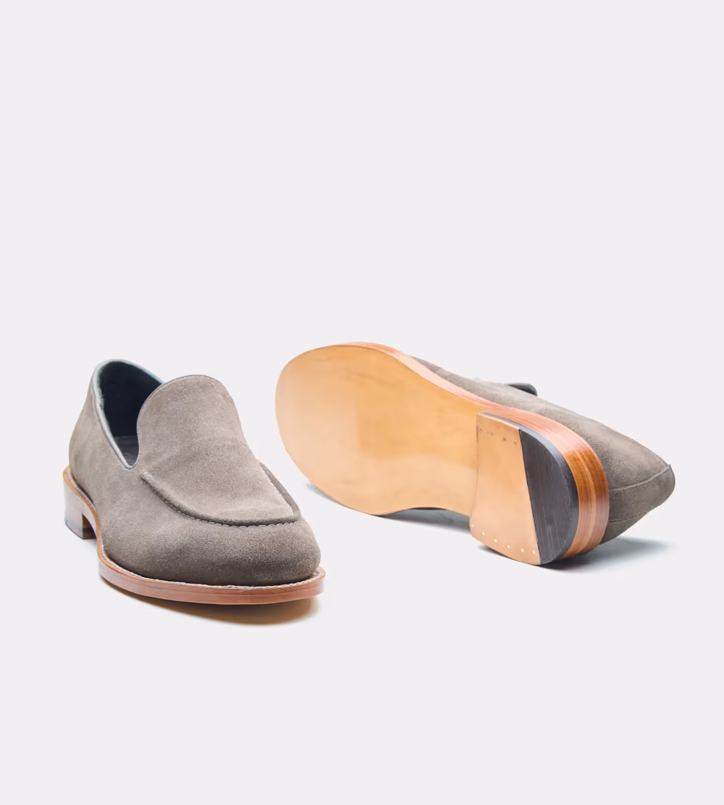Hand Welted Grey Suede Slip Ons  image 2
