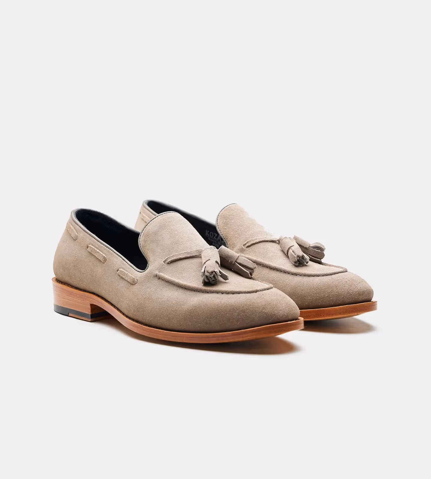 Hand Welted Grey Suede Tassel Loafers image 1