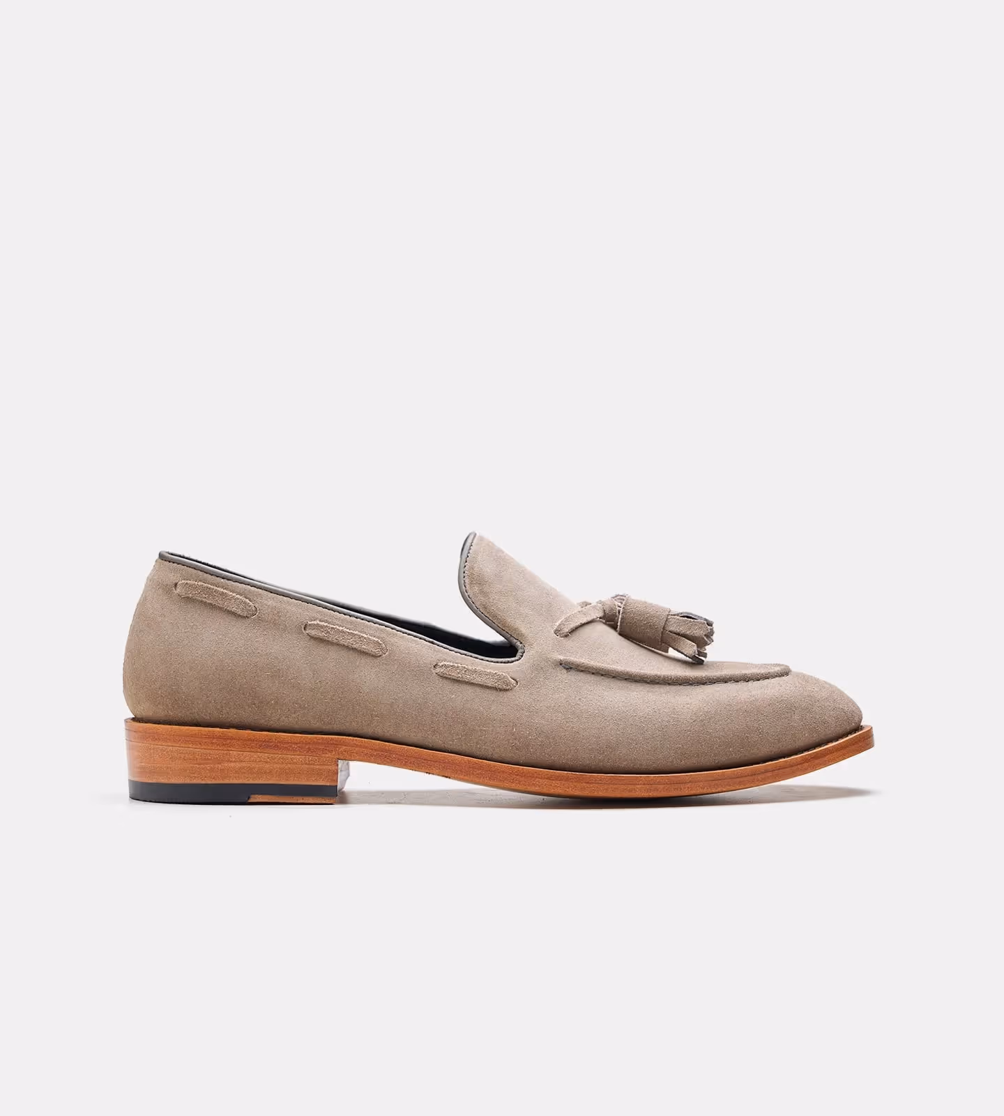 Hand Welted Grey Suede Tassel Loafers  image 3