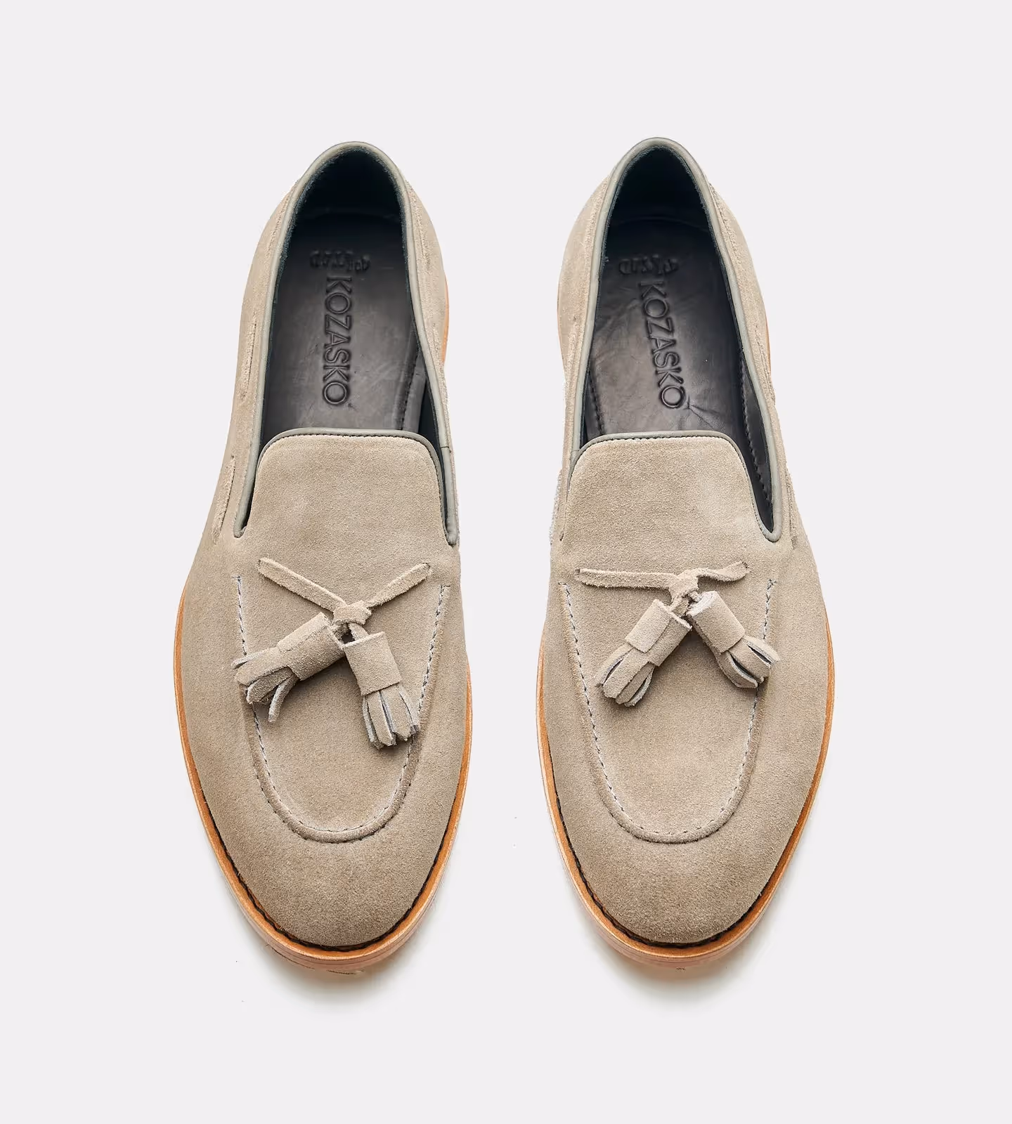Hand Welted Grey Suede Tassel Loafers  image 4