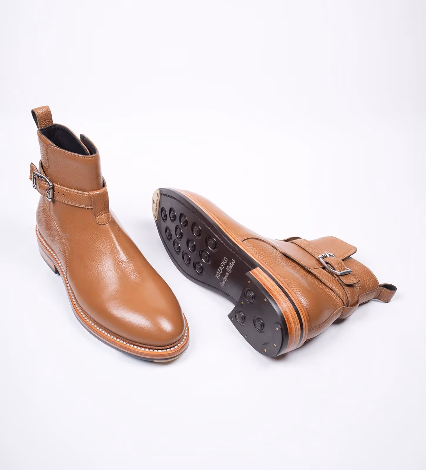 Hand Welted Gruppo Mastrotto Tan Milled Jodhpur Boot image 5