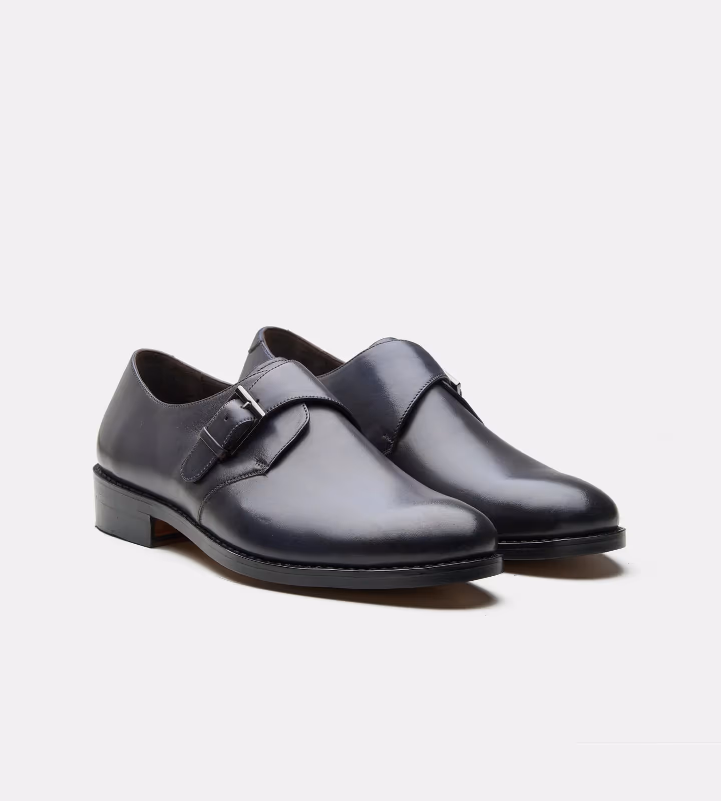 Hand Welted Navy Single Strap Monk Shoe image 1
