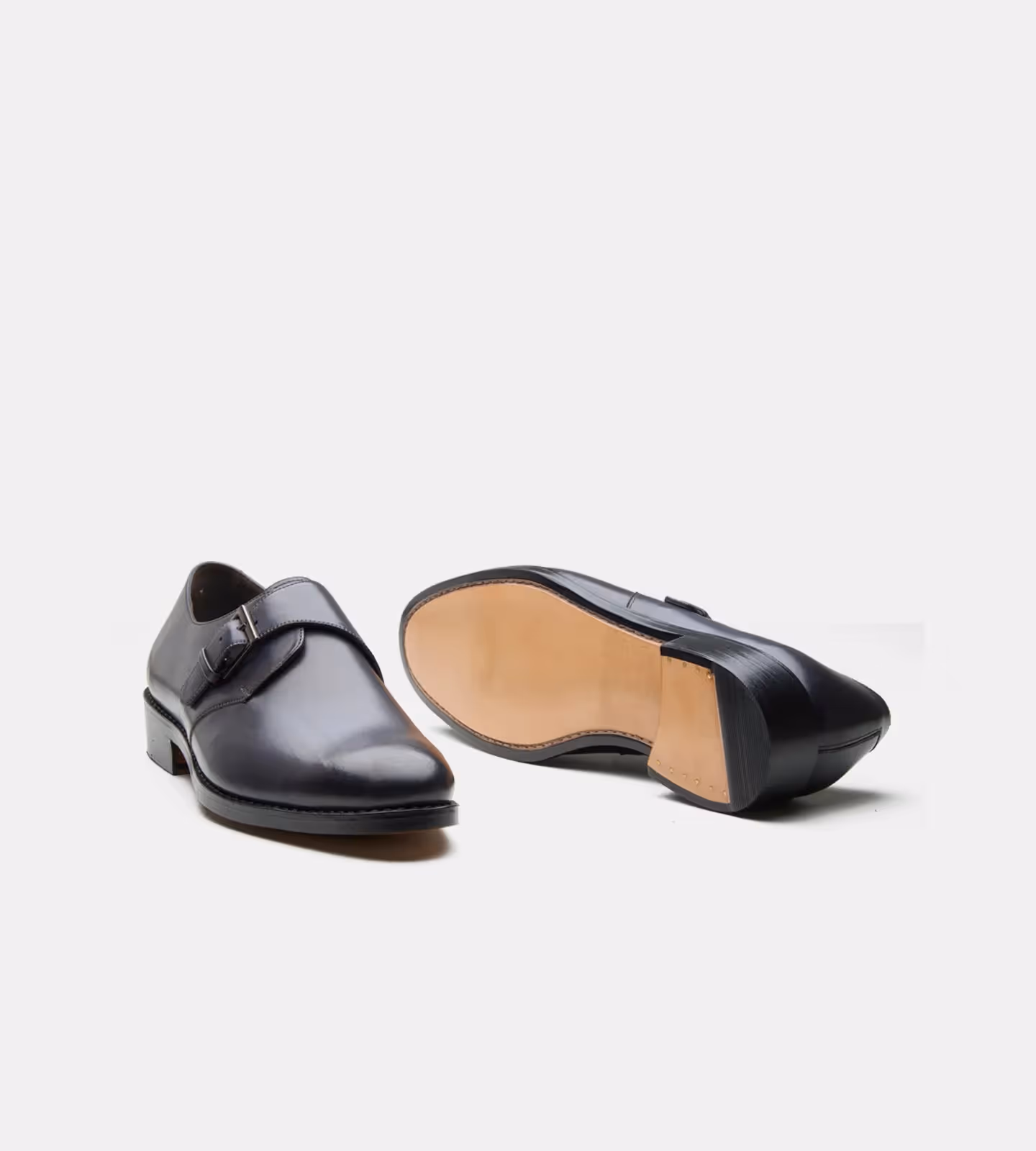 Hand Welted Navy Single Strap Monk Shoe  image 3