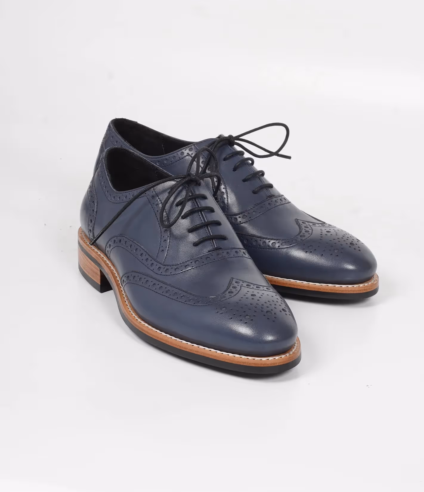 Hand Welted Navy Wingtip Oxfords image 4
