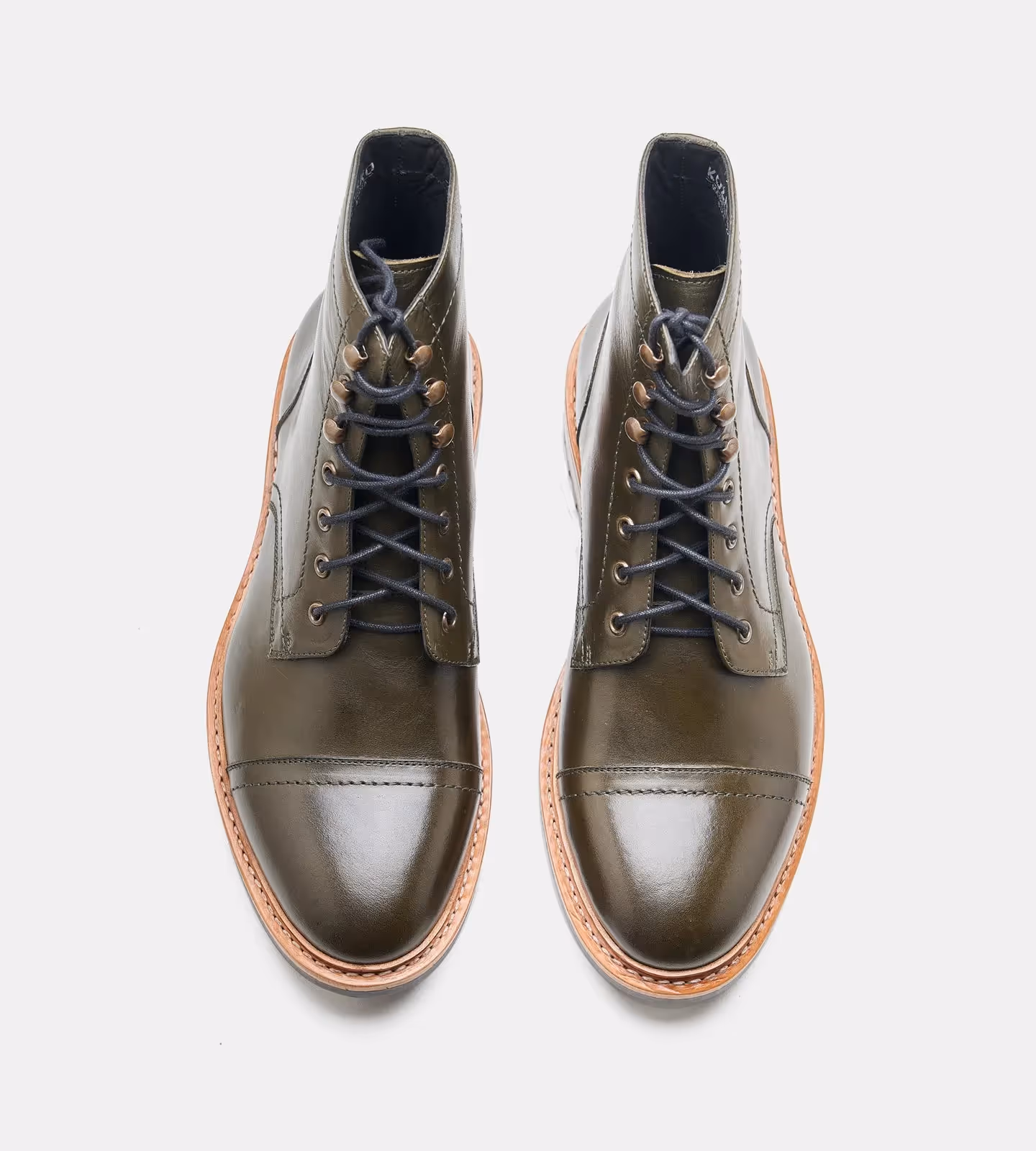 Hand Welted Olive Captoe Boot image 1