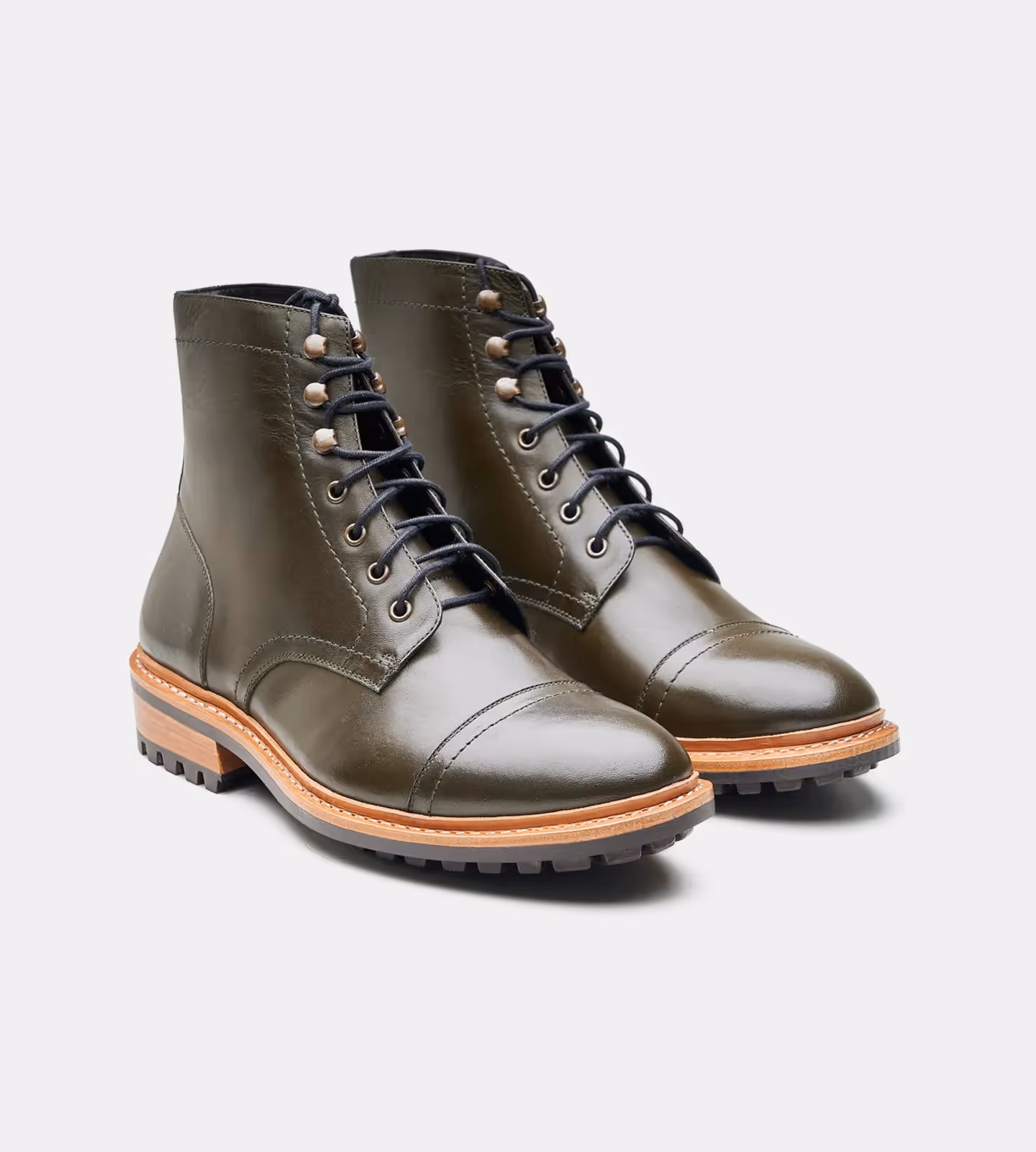 Hand Welted Olive Captoe Boot  image 2