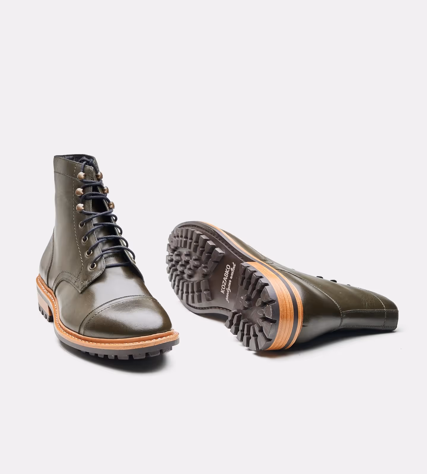 Hand Welted Olive Captoe Boot  image 4