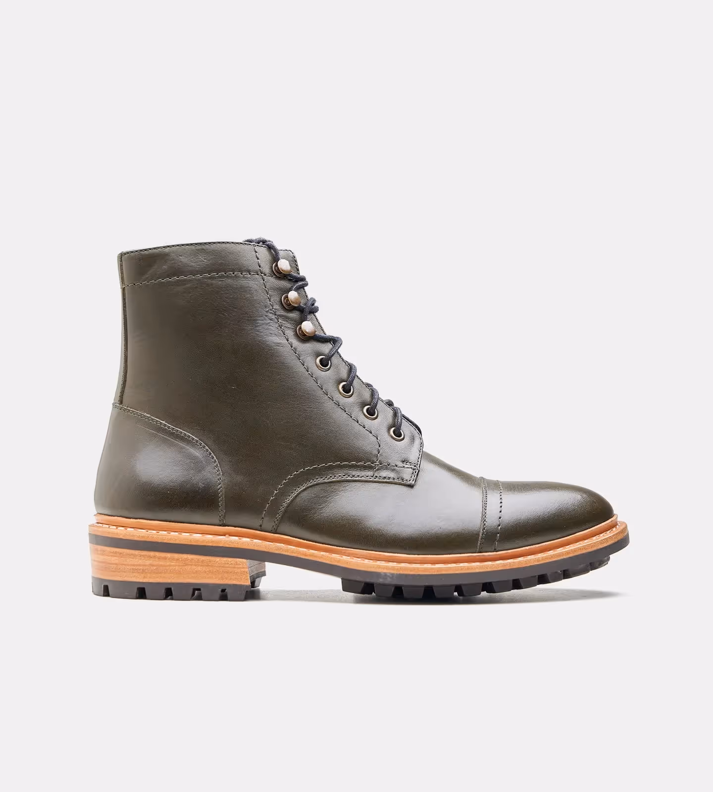 Hand Welted Olive Captoe Boot  image 5