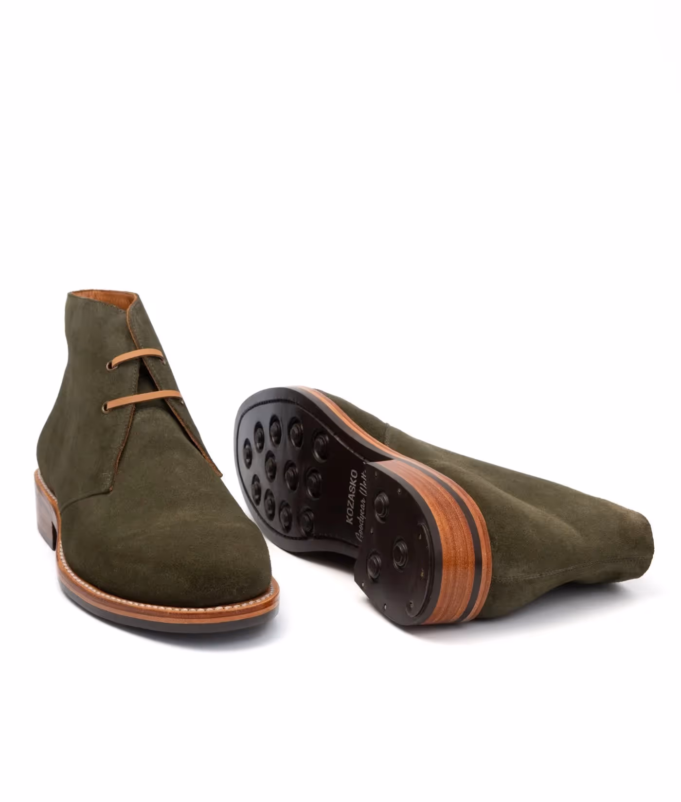 Hand-Welted Olive Suede Leather Chukka Boot image 2