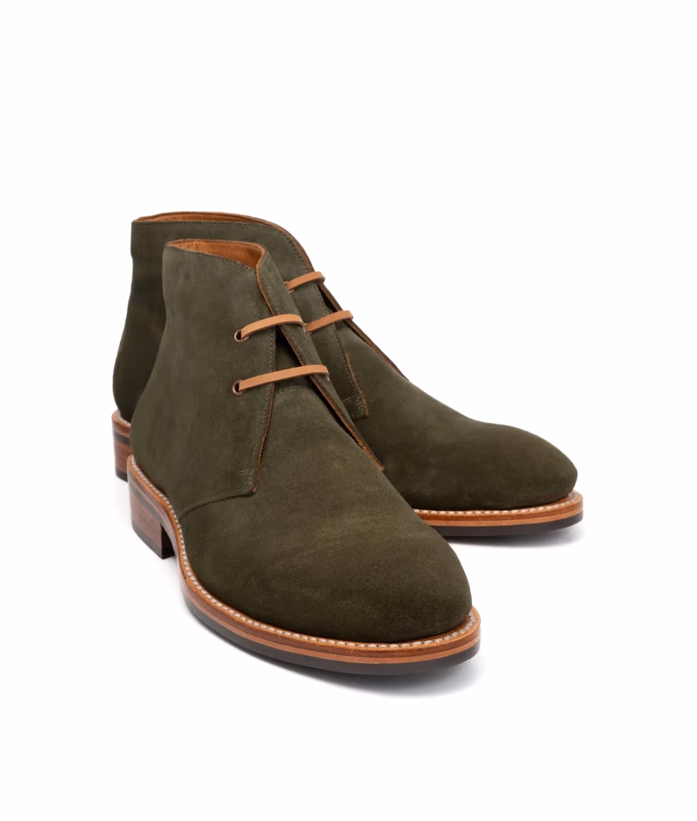 Hand-Welted Olive Suede Leather Chukka Boot image 3