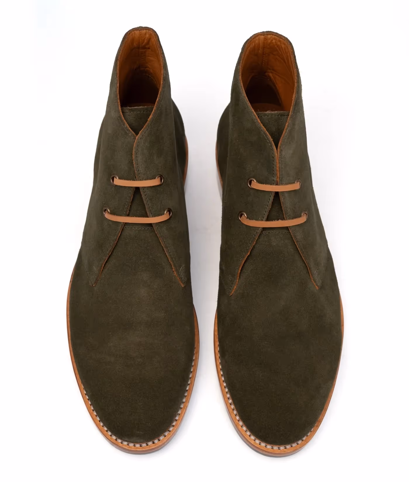 Hand-Welted Olive Suede Leather Chukka Boot image 6