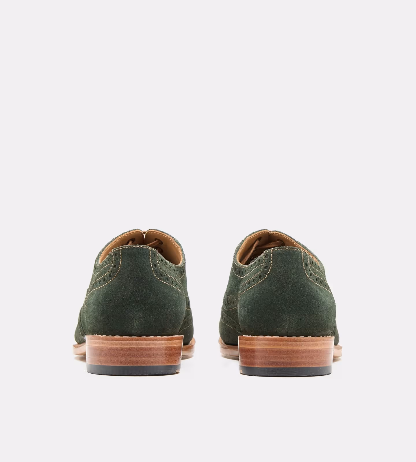 Hand Welted Olive Suede Wingtip Oxfords image 4