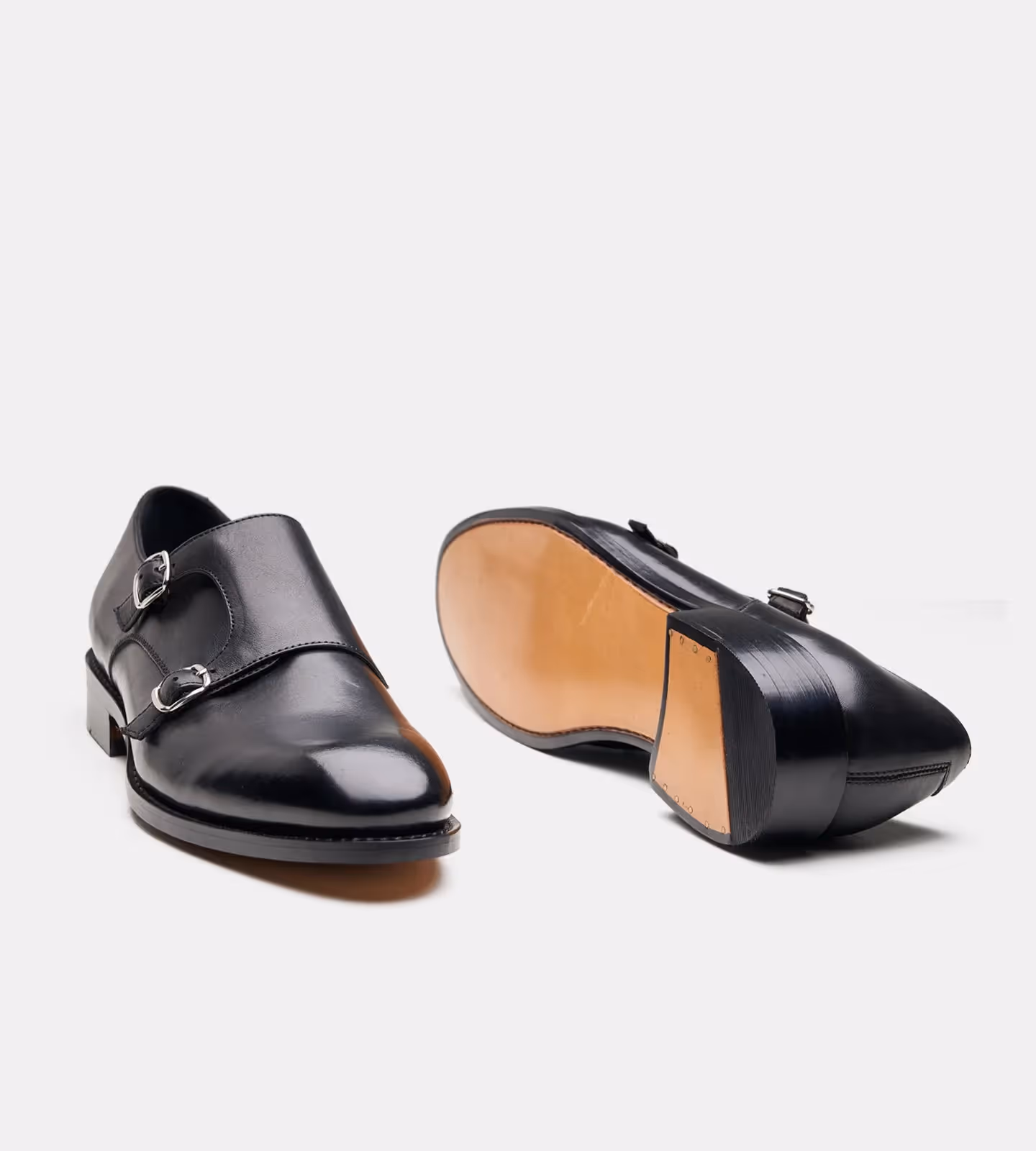 Hand Welted Plain Toe Double Strap Monk Shoe  image 3