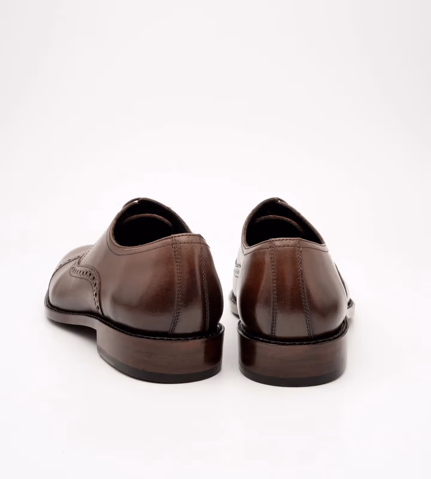 Hand Welted Semi Brogue Brown Captoe Oxfords image 3