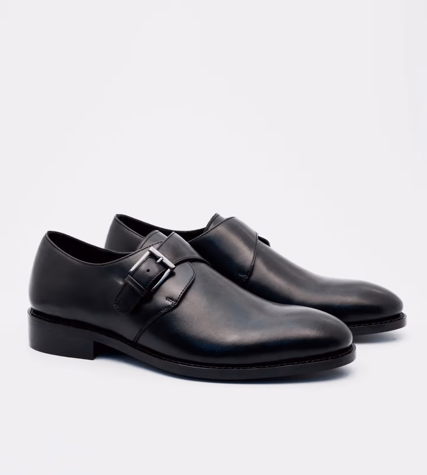 Hand Welted Single Strap Black Monks  image 3