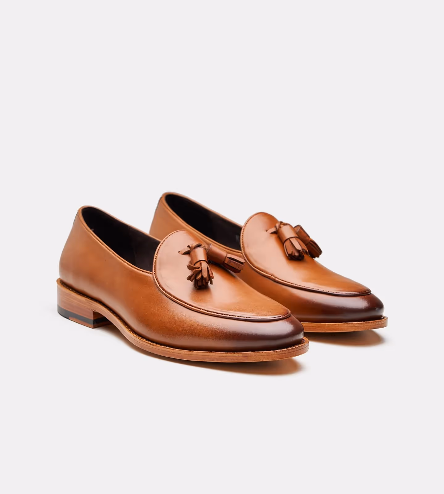 Hand Welted Tan Belgian Tassel Loafer  image 2