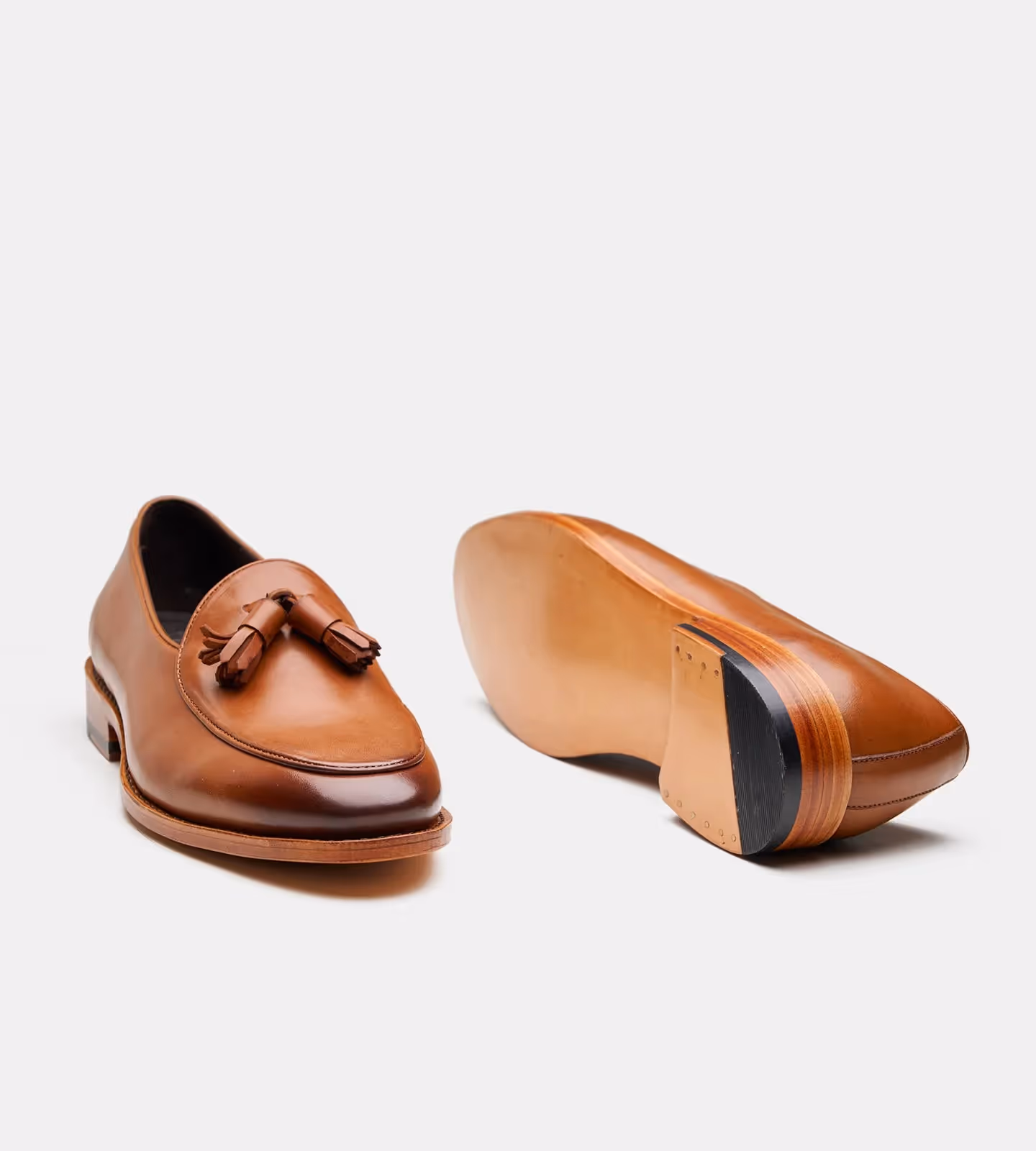 Hand Welted Tan Belgian Tassel Loafer  image 5